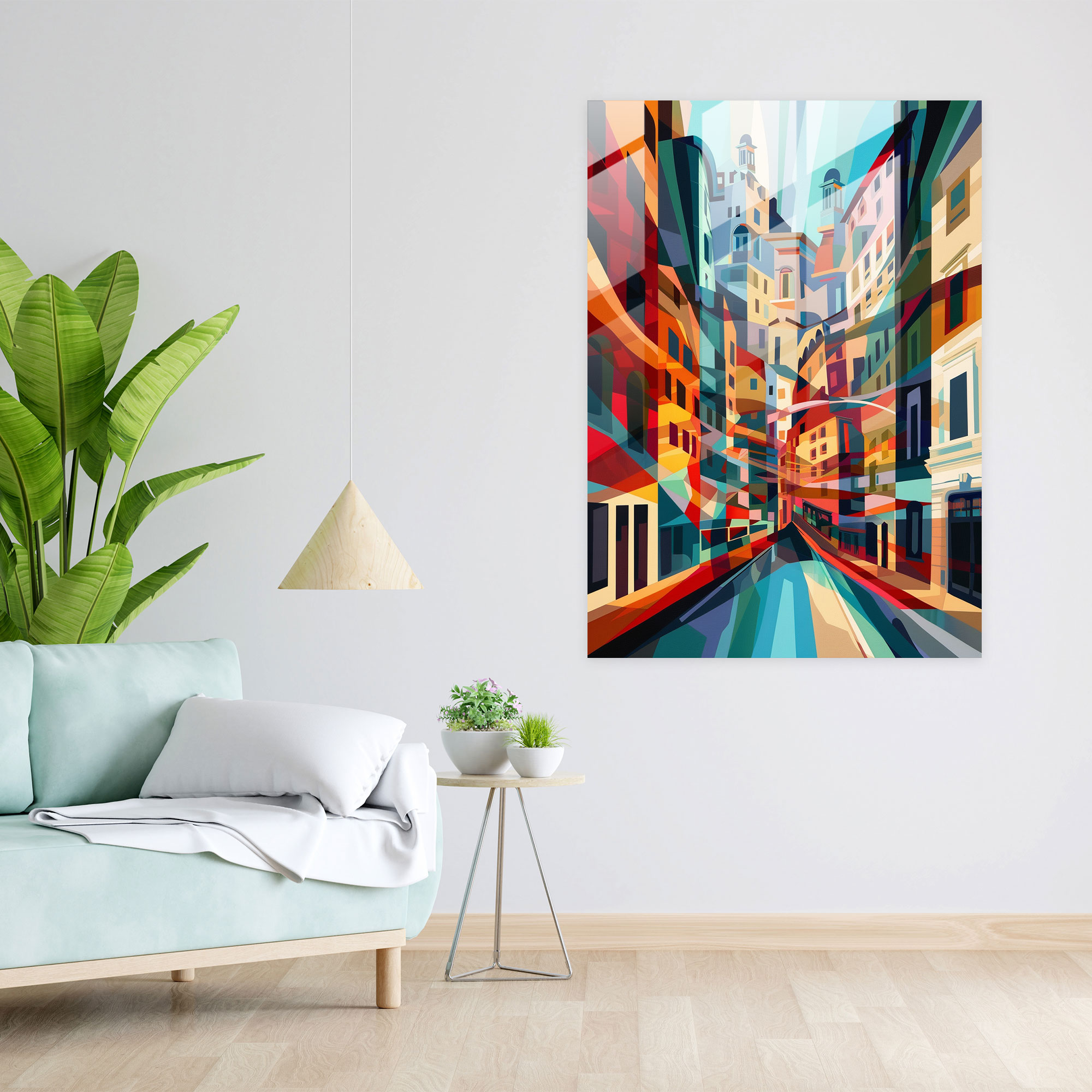 Cityscape Dadaism Glass Print Home Decoration - Dadaism, Glass Wall Art, Modern Art, Home Decoration
