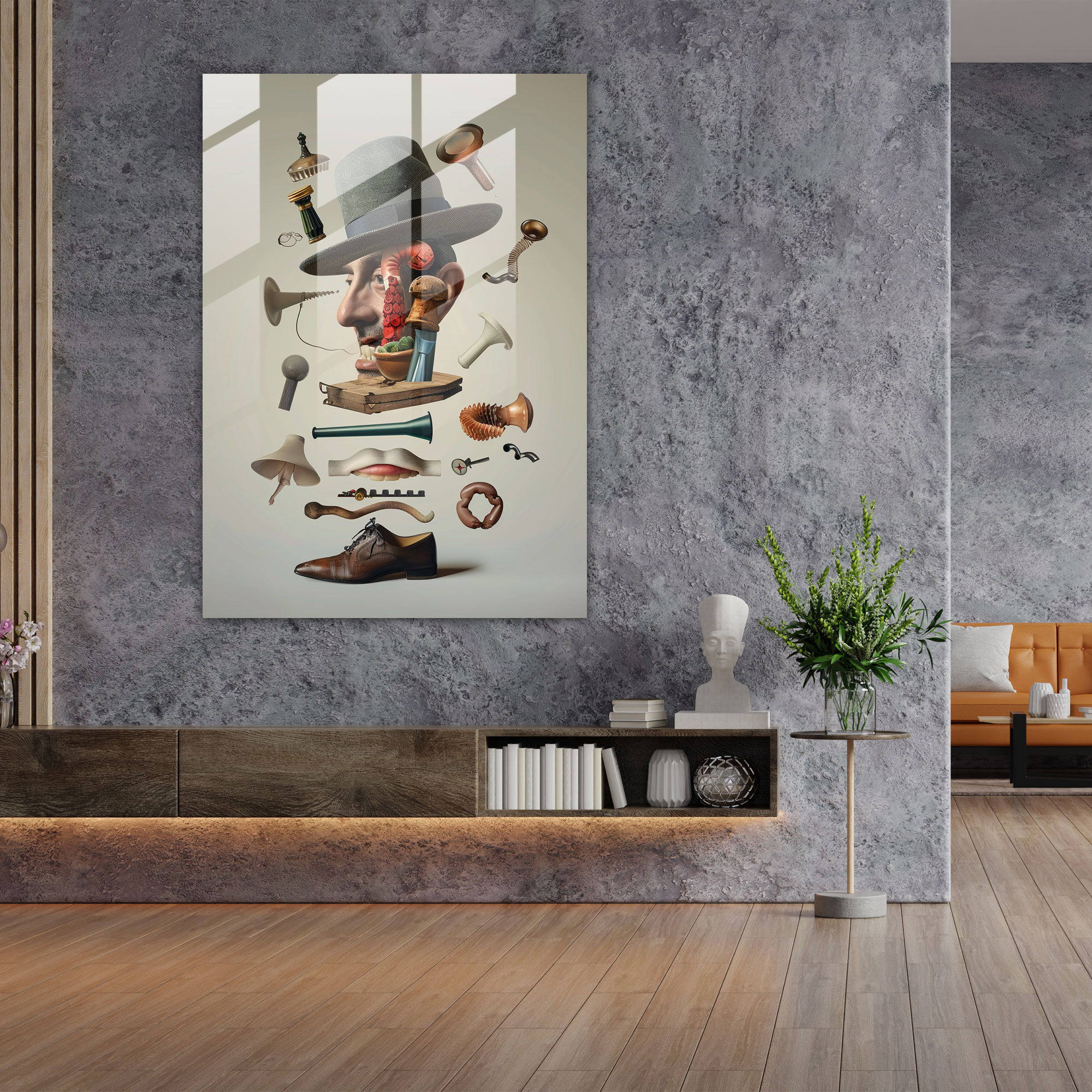 Surreal Dadaism Glass Wall Art - Dadaism, Modern Art, Dadaism Art Style, Glass Art