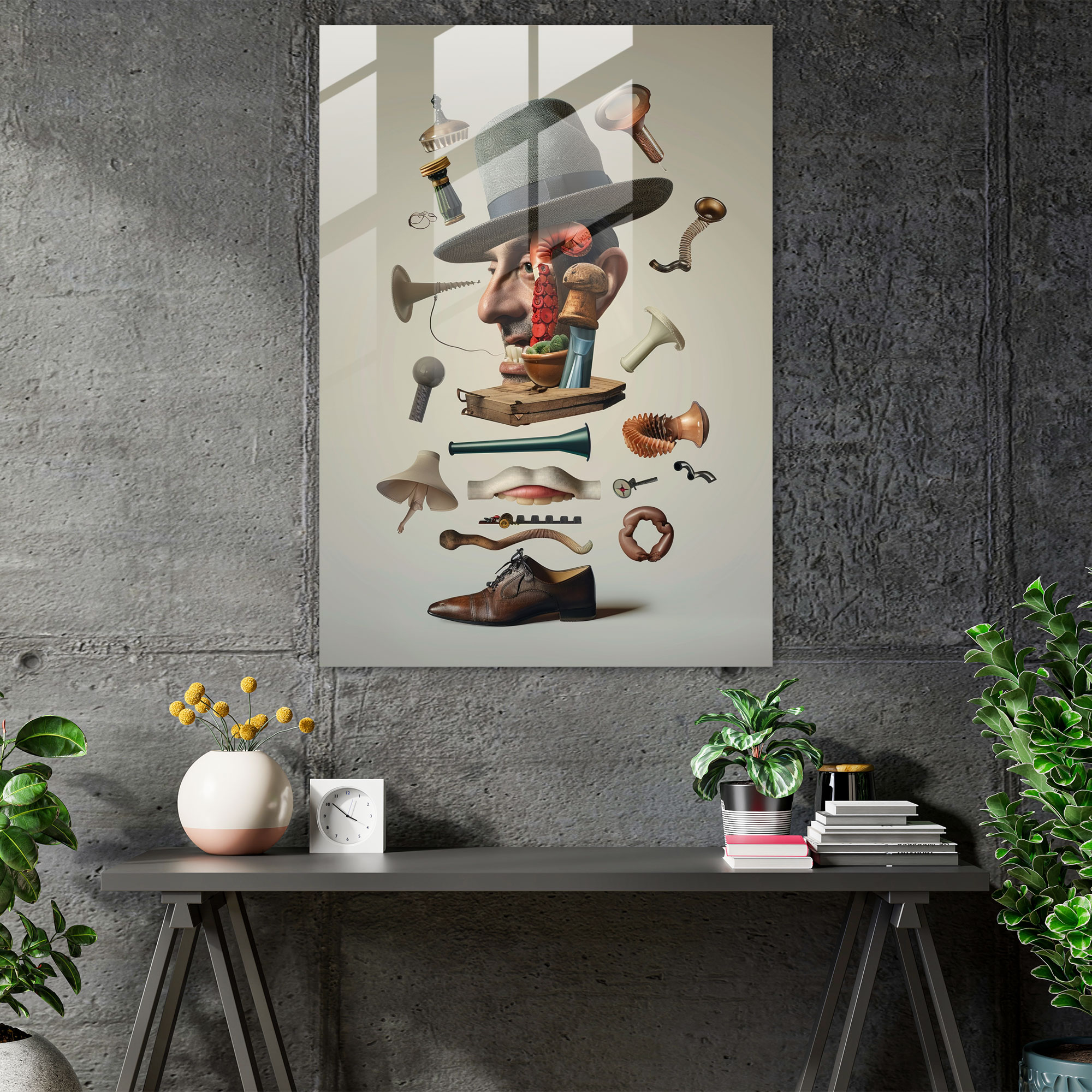 Surreal Dadaism Glass Wall Art - Dadaism, Modern Art, Dadaism Art Style, Glass Art