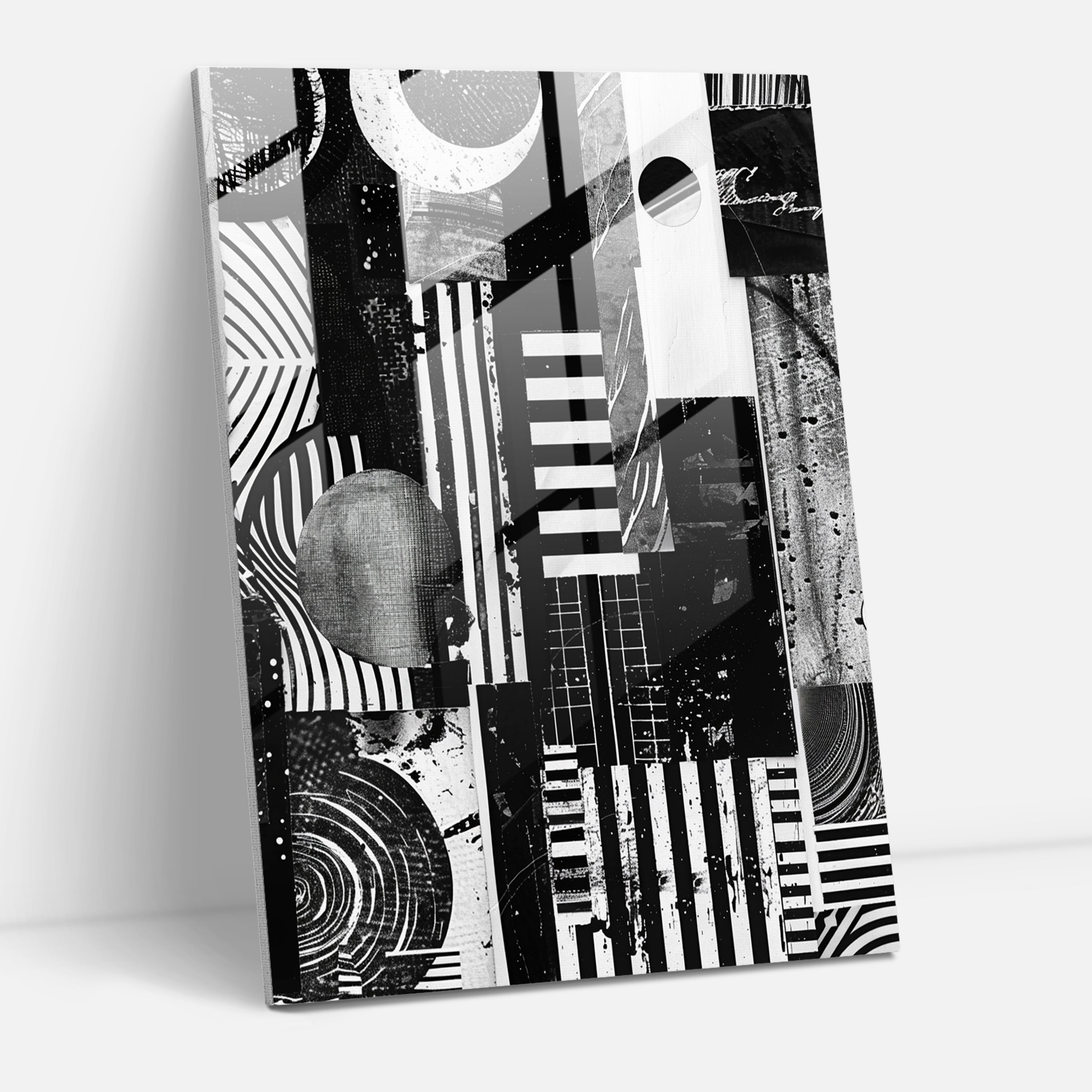 Monochrome Dadaism Glass Art - Dadaism, Modern Art, Glass Print, Home Decoration
