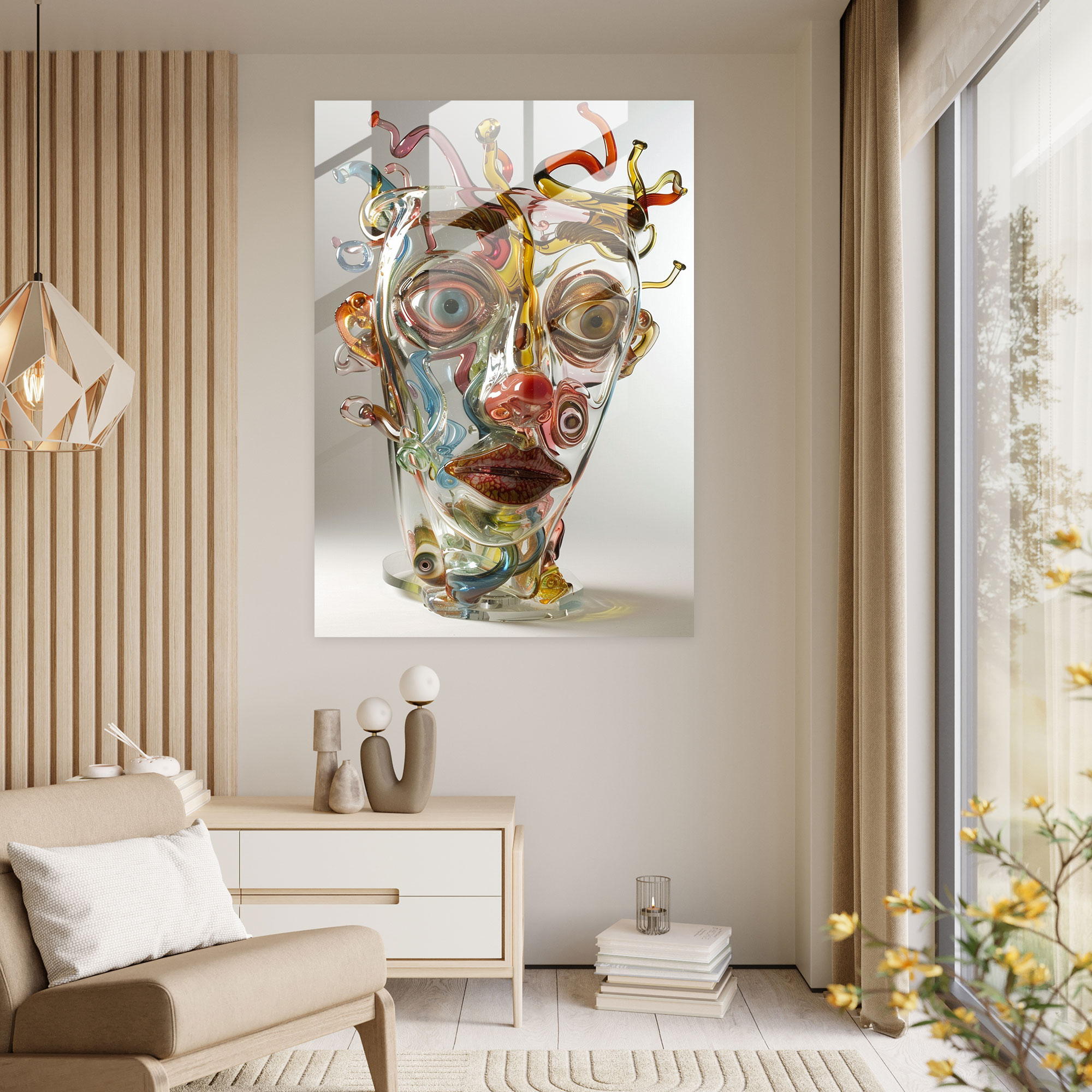 Dadaism Glass Art - Distorted Faces And Surreal Elements - Dadaism, Surreal Elements, Modern Art, Glass Art