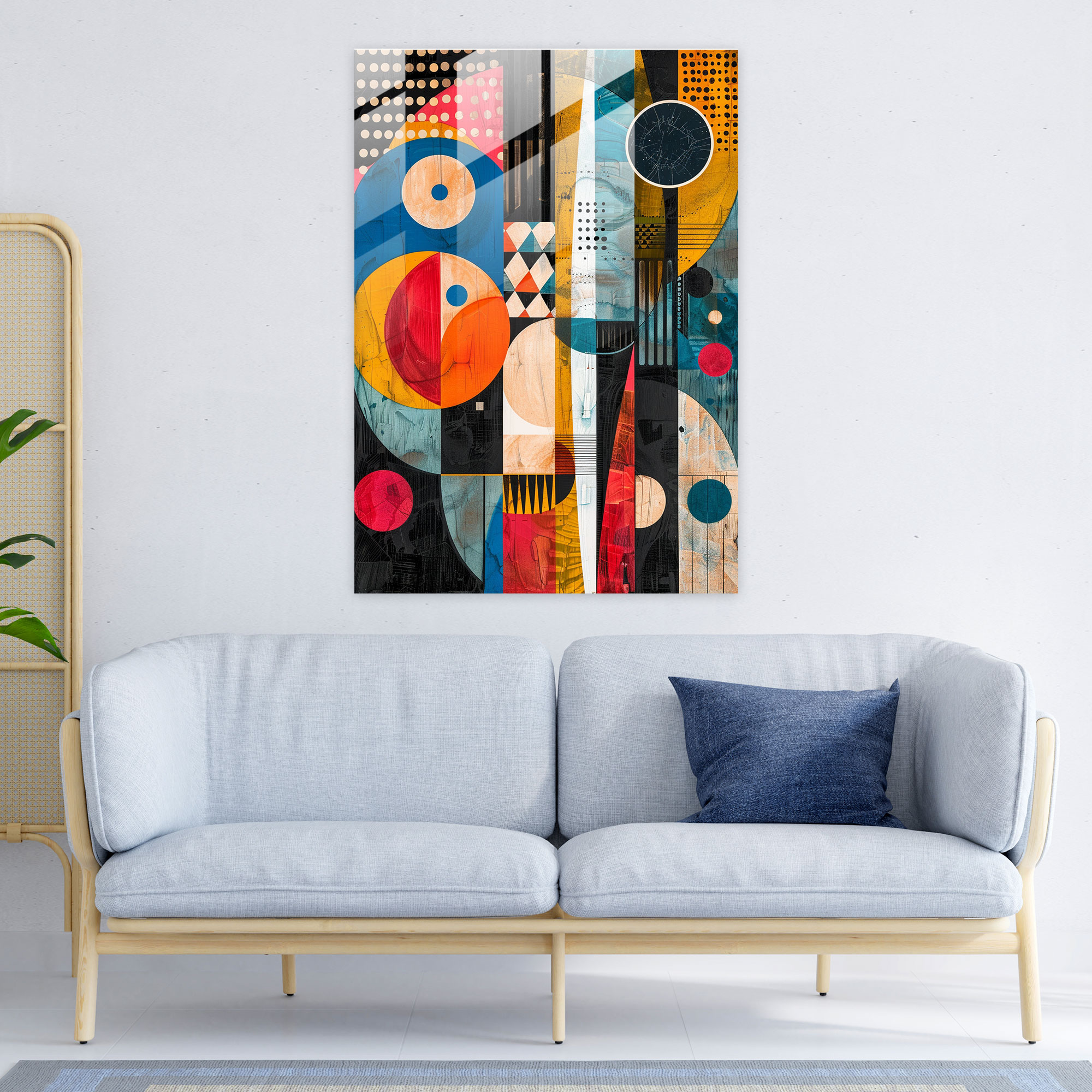 Dadaism Glass Print - Abstract Shapes And Patterns - Dadaism, Home Decoration, Modern Art, Glass Print
