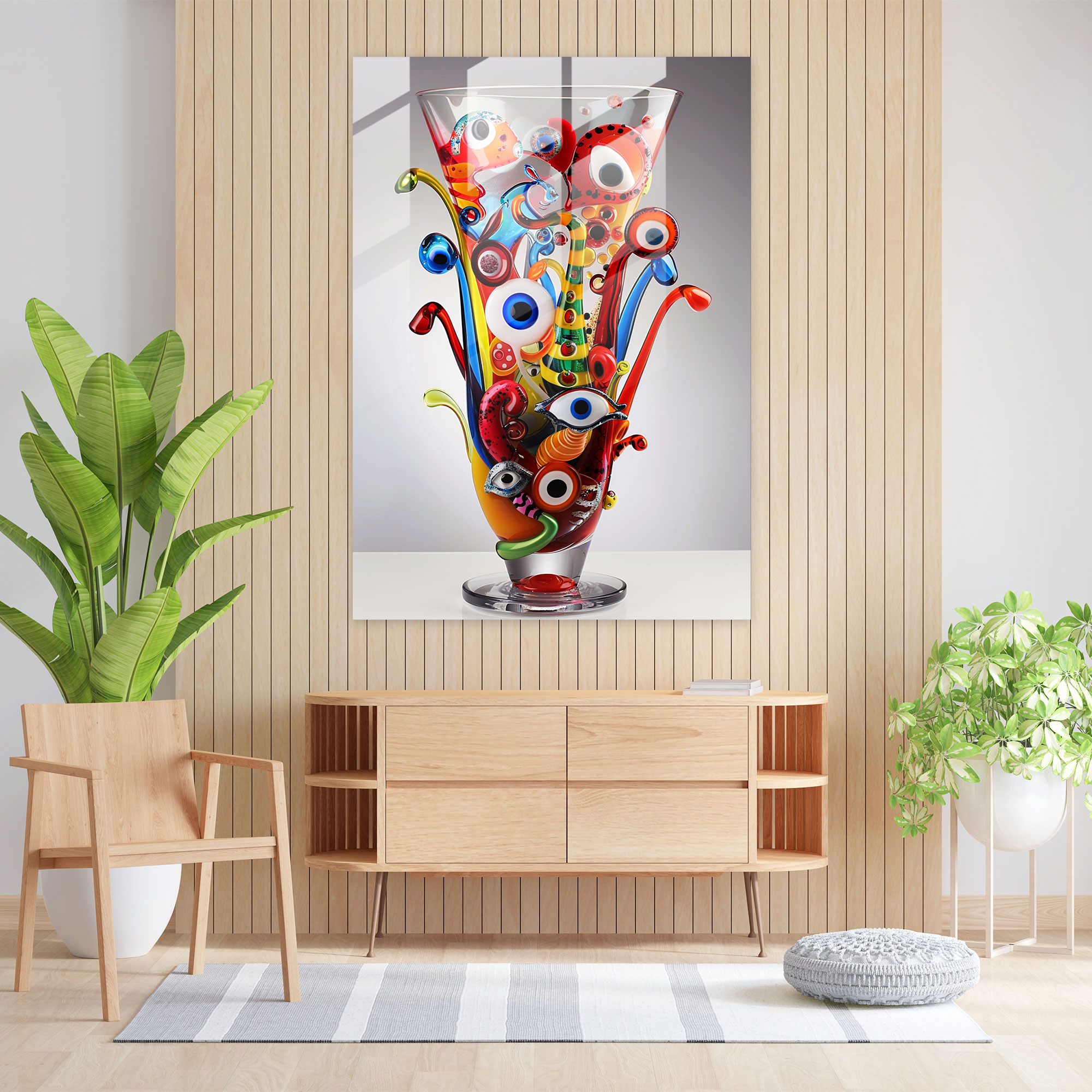 Dadaism Glass Art - Whimsical Characters And Vibrant Colors - Dadaism, Glass Art, Dadaism Art Style, Modern Art