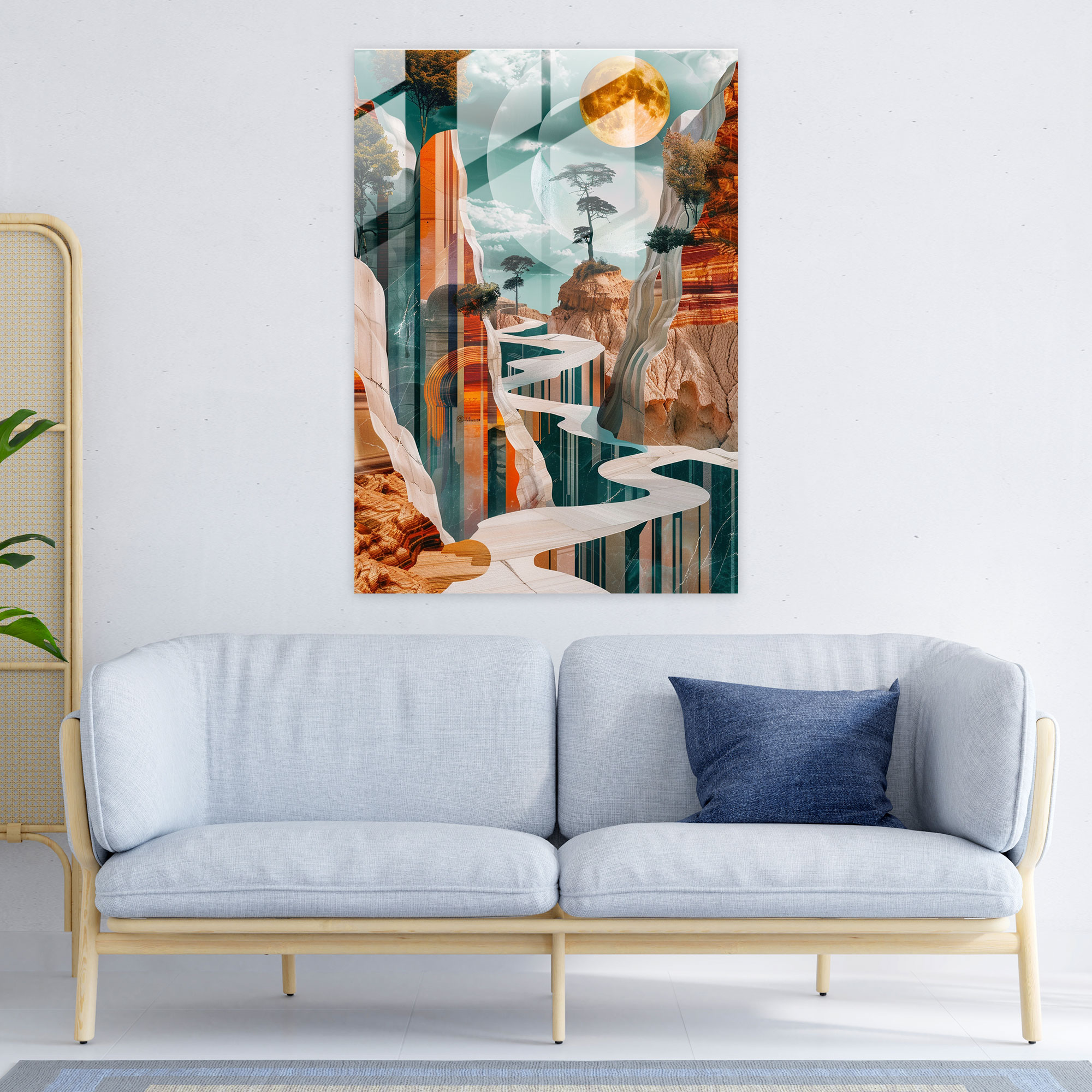 Dadaism Wall Decoration - Surreal Landscape With Distorted Perspective - Dadaism, Dadaism Art Style, Wall Decoration, Glass Wall Art