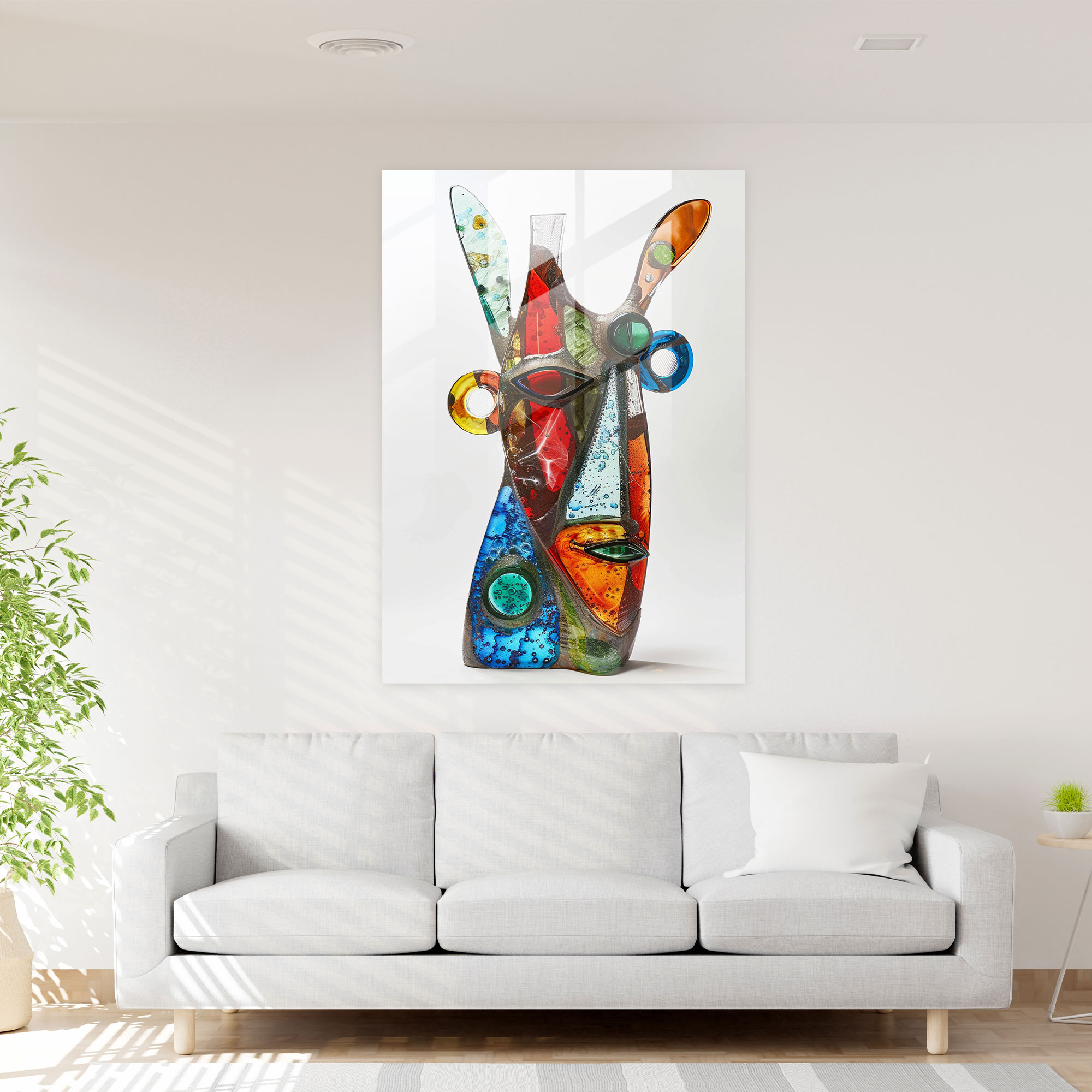 Dadaism Glass Art - Playful Combination Of Textures And Colors - Dadaism, Home Decoration, Modern Art, Glass Art