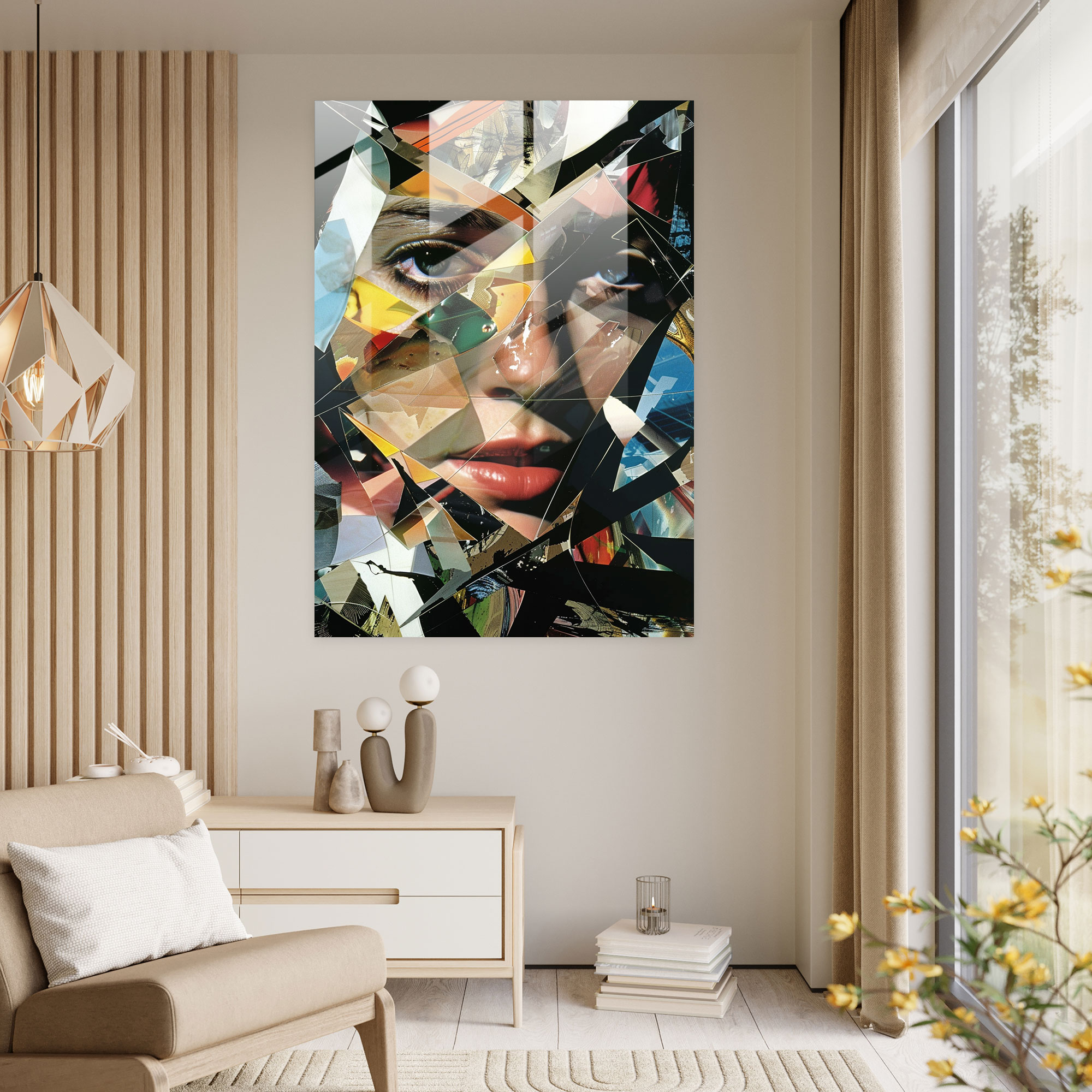 Dadaism Glass Wall Art - Optical Illusions And Distorted Images Collage - Dadaism, Wall Decoration, Modern Art, Glass Wall Art