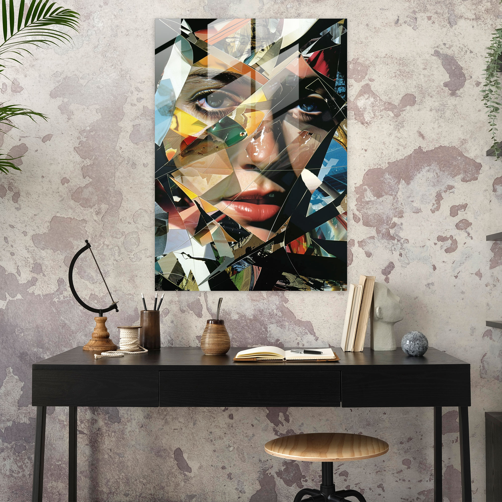 Dadaism Glass Wall Art - Optical Illusions And Distorted Images Collage - Dadaism, Wall Decoration, Modern Art, Glass Wall Art