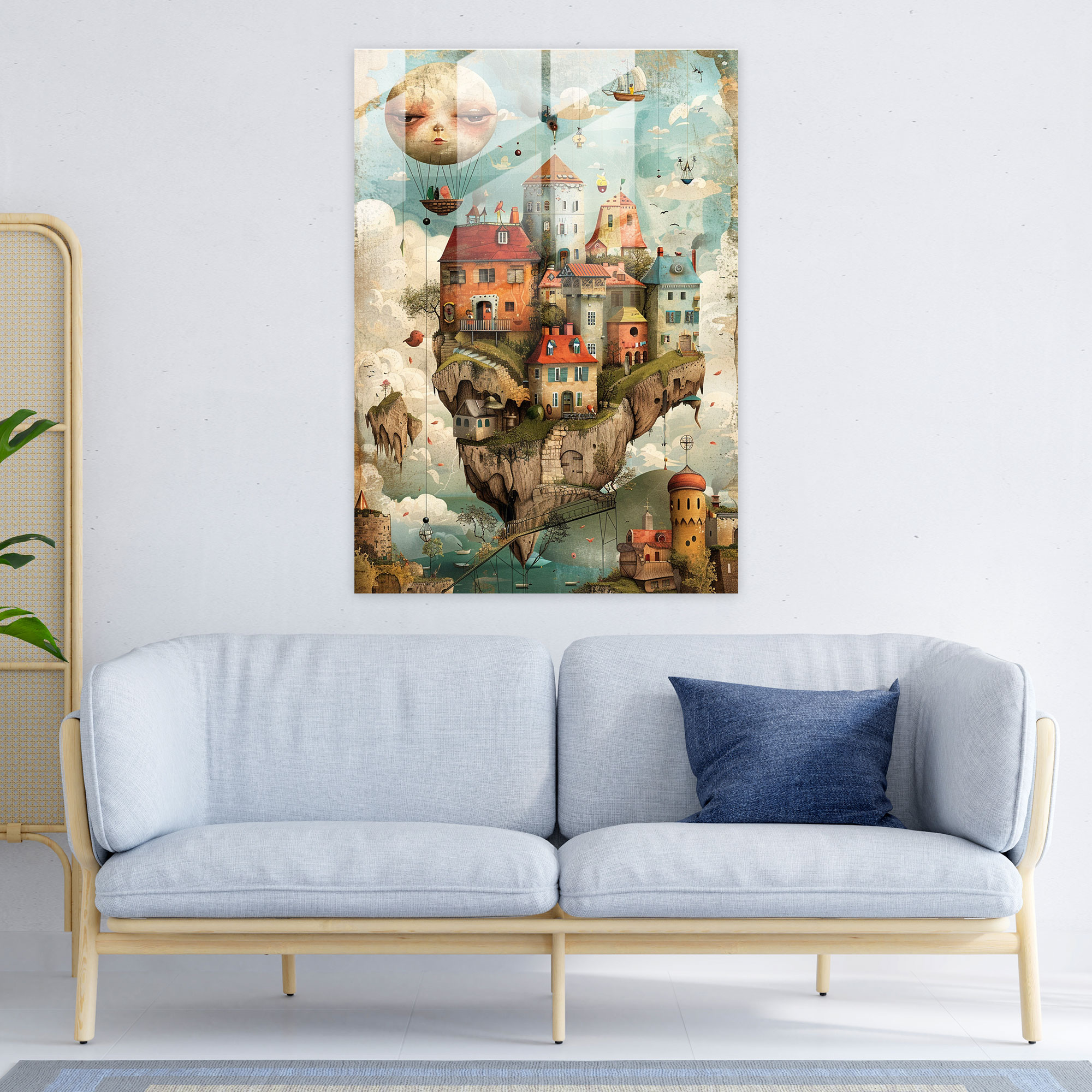 Dadaism Glass Print - Whimsical Characters And Surreal Landscapes - Dadaism, Glass Art, Dadaism Art Style, Modern Art