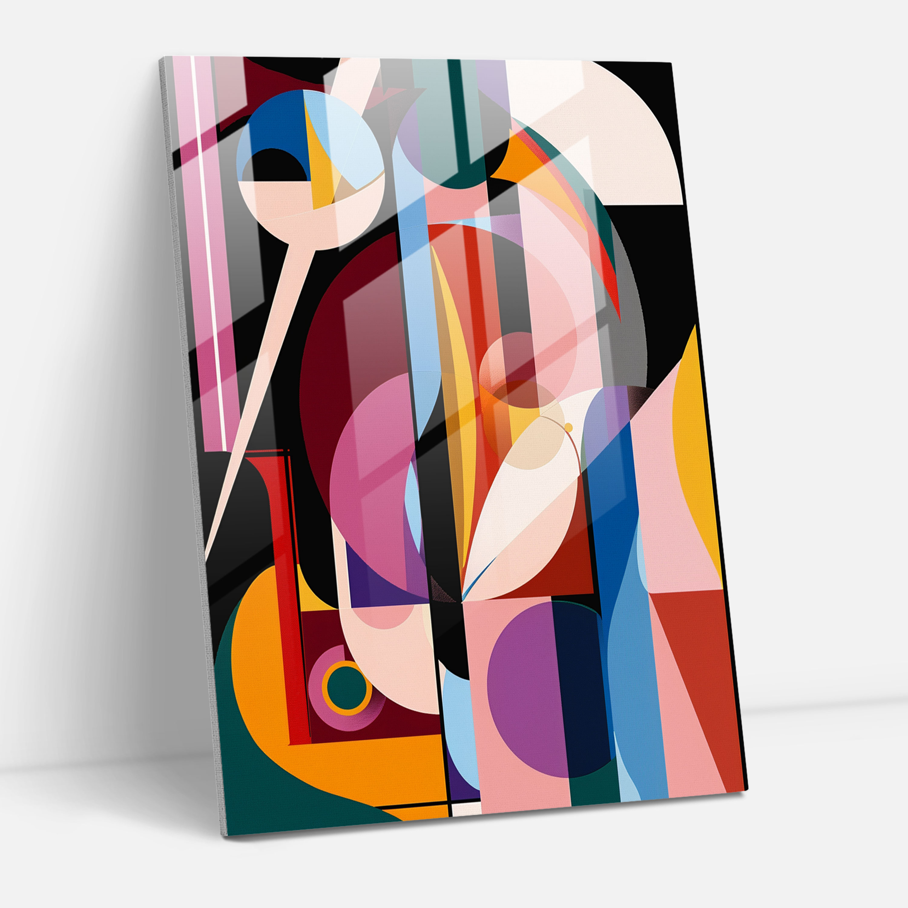 Dadaism Glass Print - Abstract Geometric Shapes - Dadaism, Home Decoration, Dadaism, Glass Print