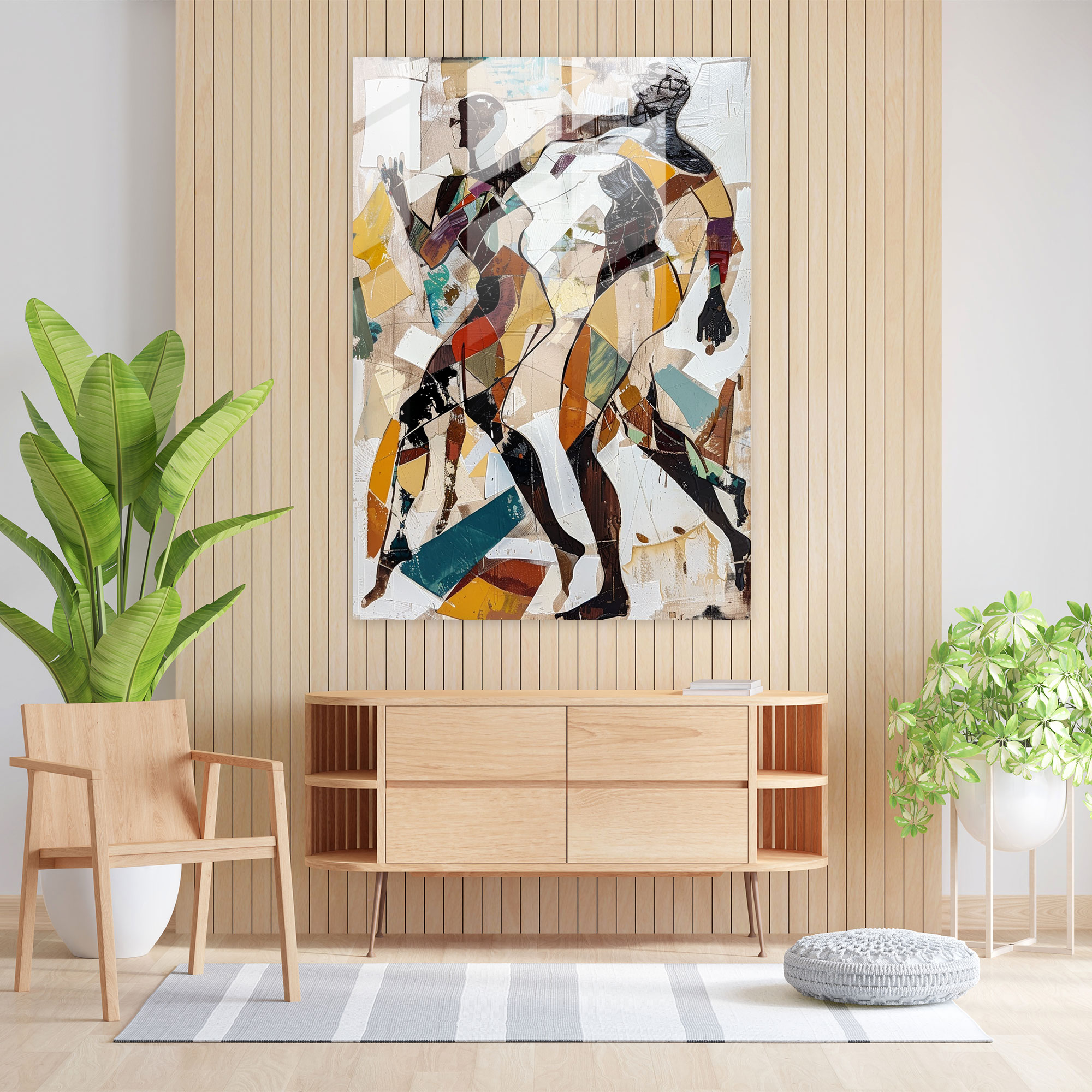 Dadaism Modern Art - Abstract Figures - Dadaism, Figurative Art, Glass Wall Art, Glass Print