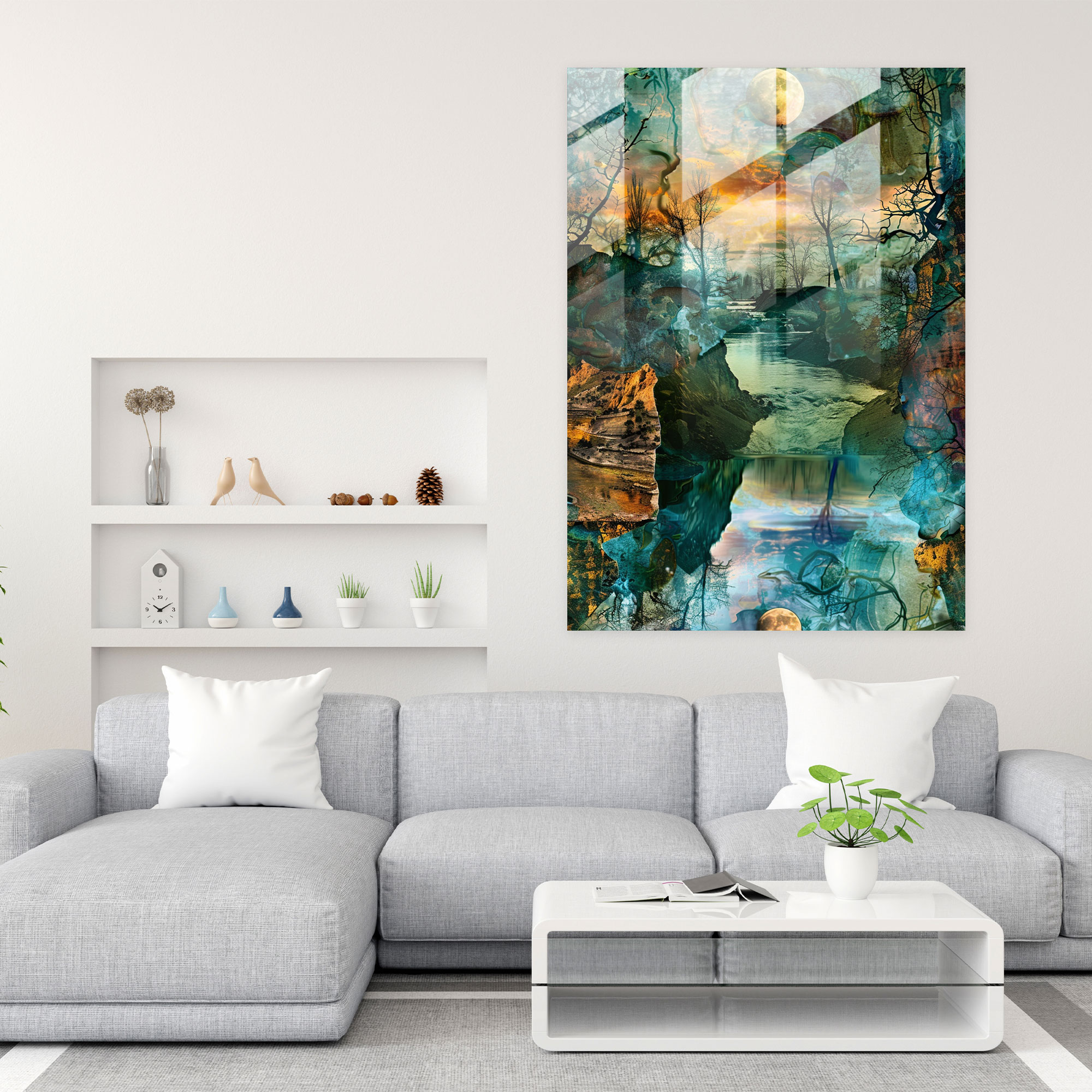 Dadaism Glass Wall Art - Absurd Imagery - Dadaism, Dadaism, Home Decoration, Modern Art