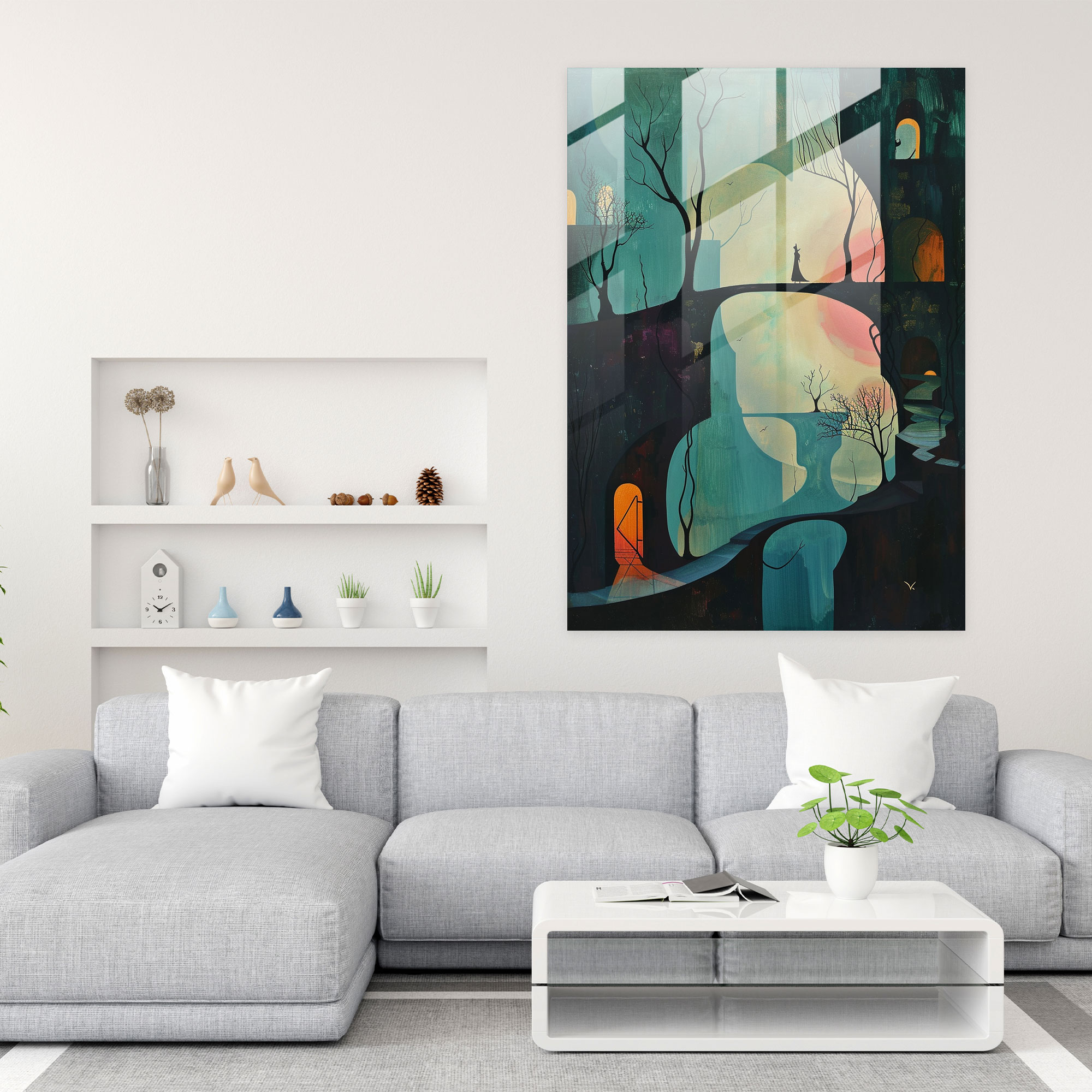 Dadaism Glass Print Wall Decoration - Dadaism, Wall Decoration, Modern Art, Dadaism Art Style
