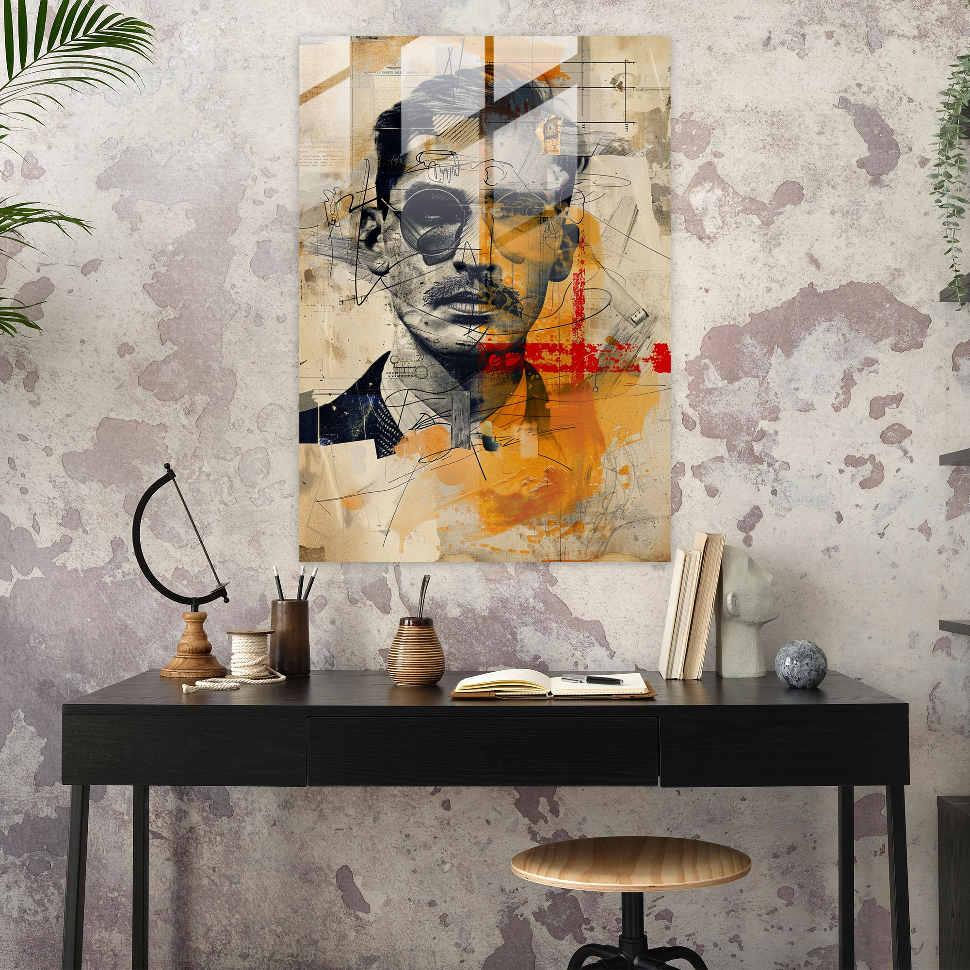 Dadaism Glass Art Modern Art - Dadaism, Home Decoration, Glass Art, Dadaism Art Style