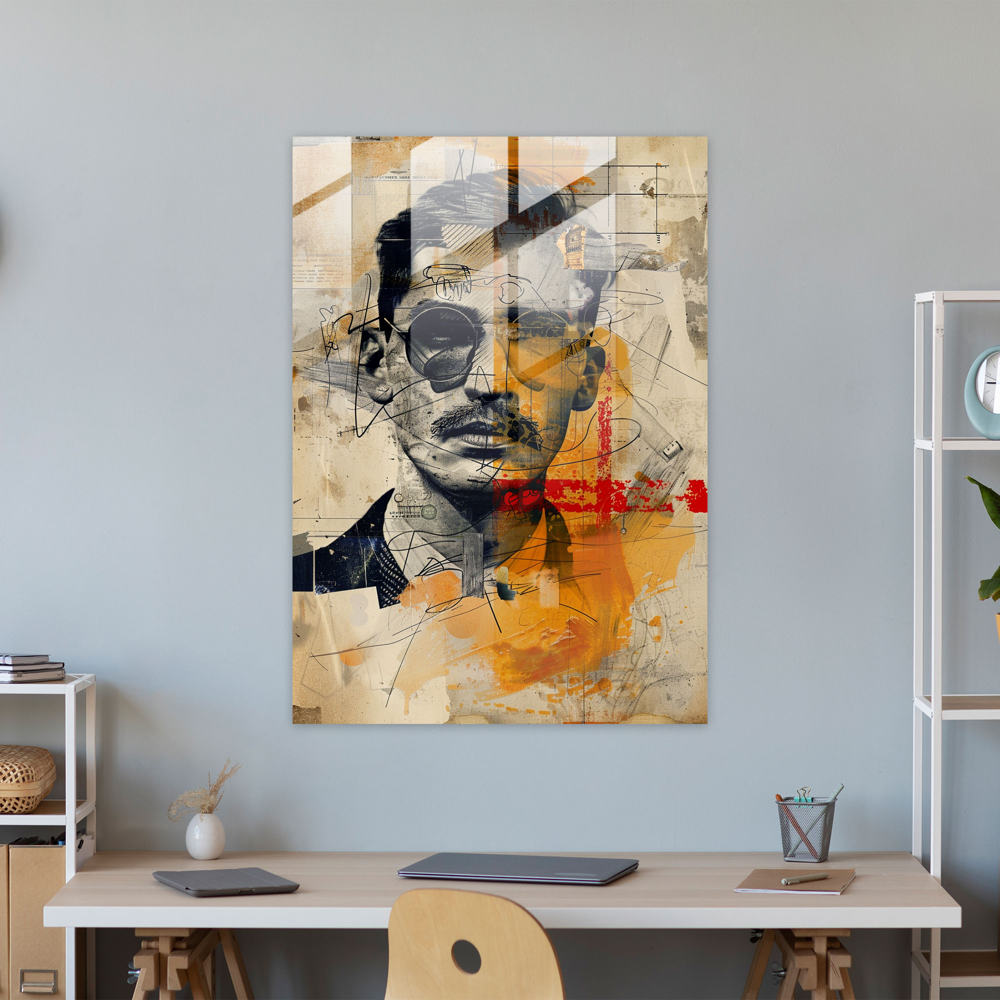 Dadaism Glass Art Modern Art - Dadaism, Home Decoration, Glass Art, Dadaism Art Style