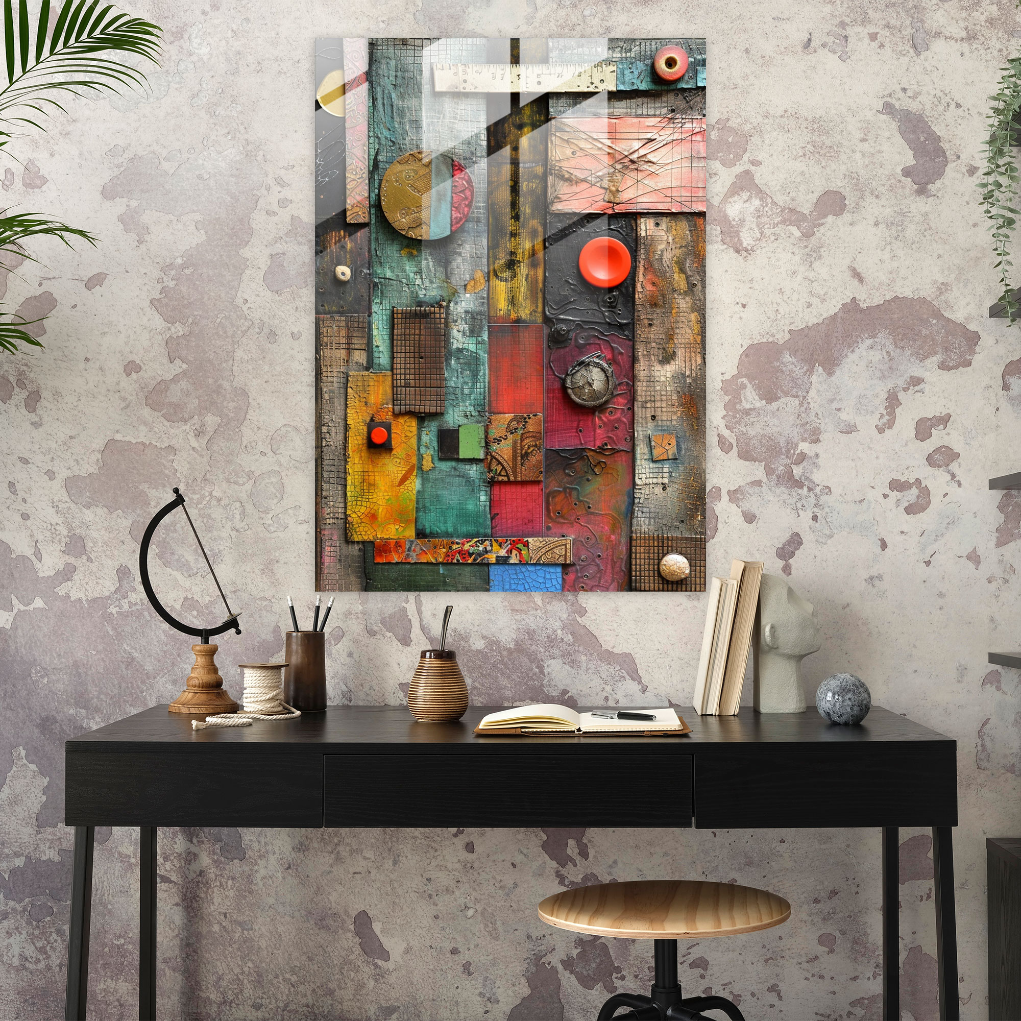 Dadaism Glass Print Modern Art - Dadaism, Modern Art, Wall Decoration, Glass Print