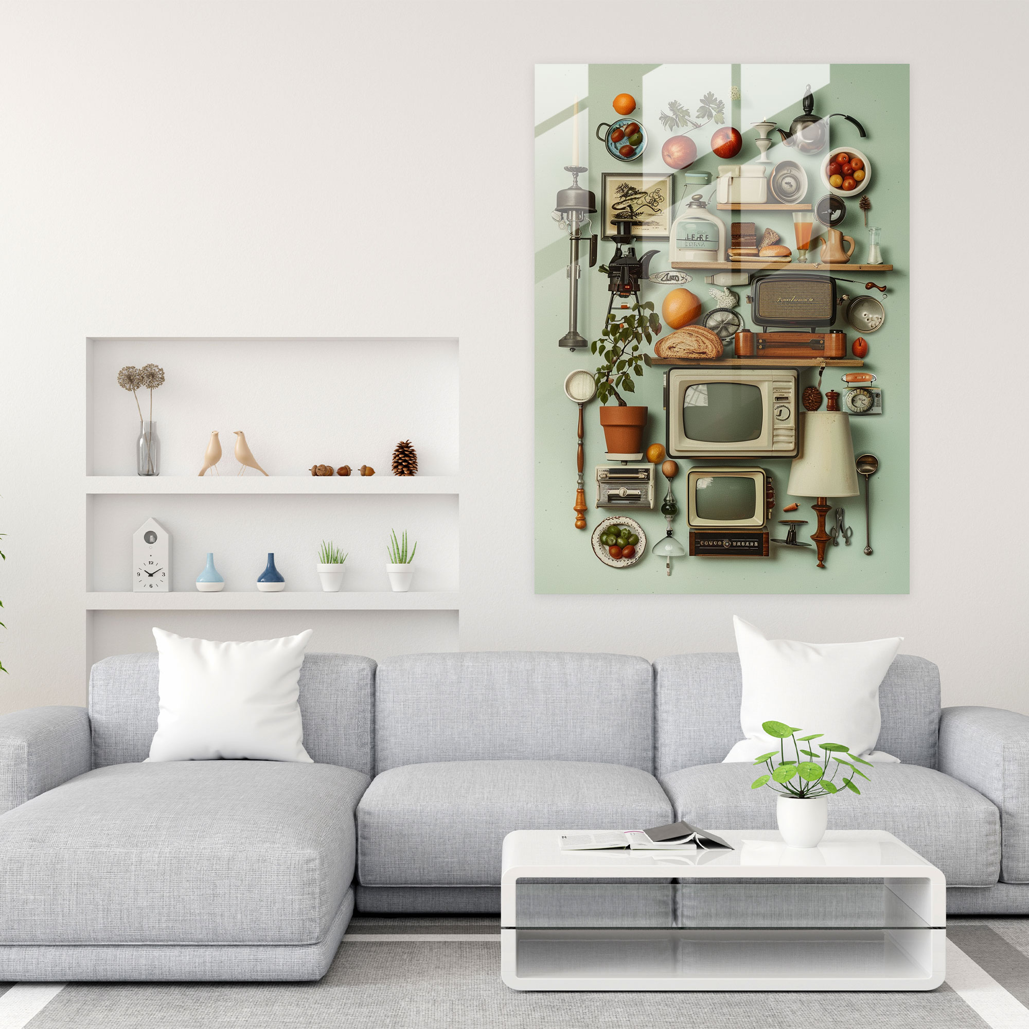 Dadaism Glass Print Modern Art - Dadaism, Modern Art, Dadaism Art Style, Glass Print