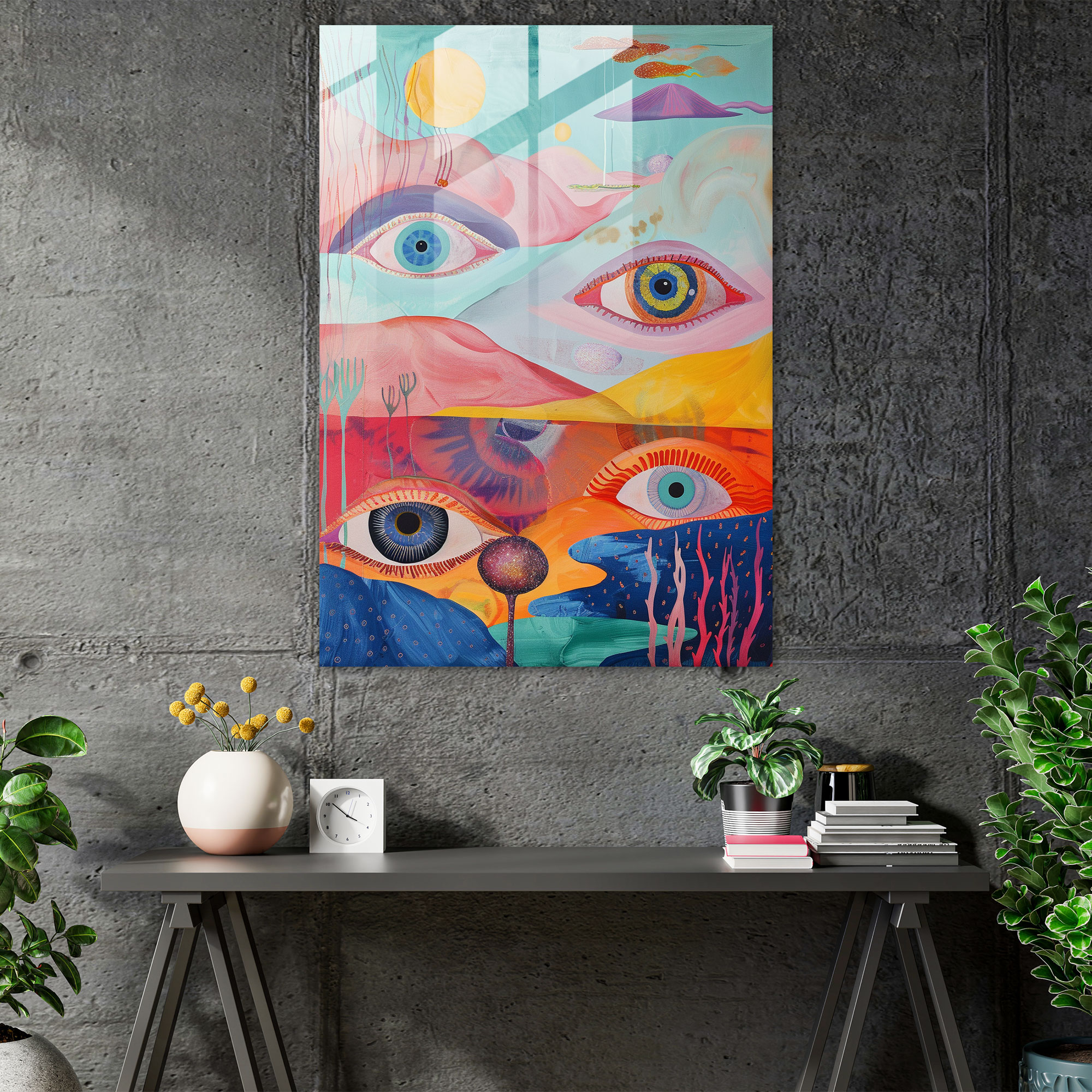 Dreamy Dadaism Glass Print - Dadaism, Glass Print, Home Decoration, Dadaism Art Style