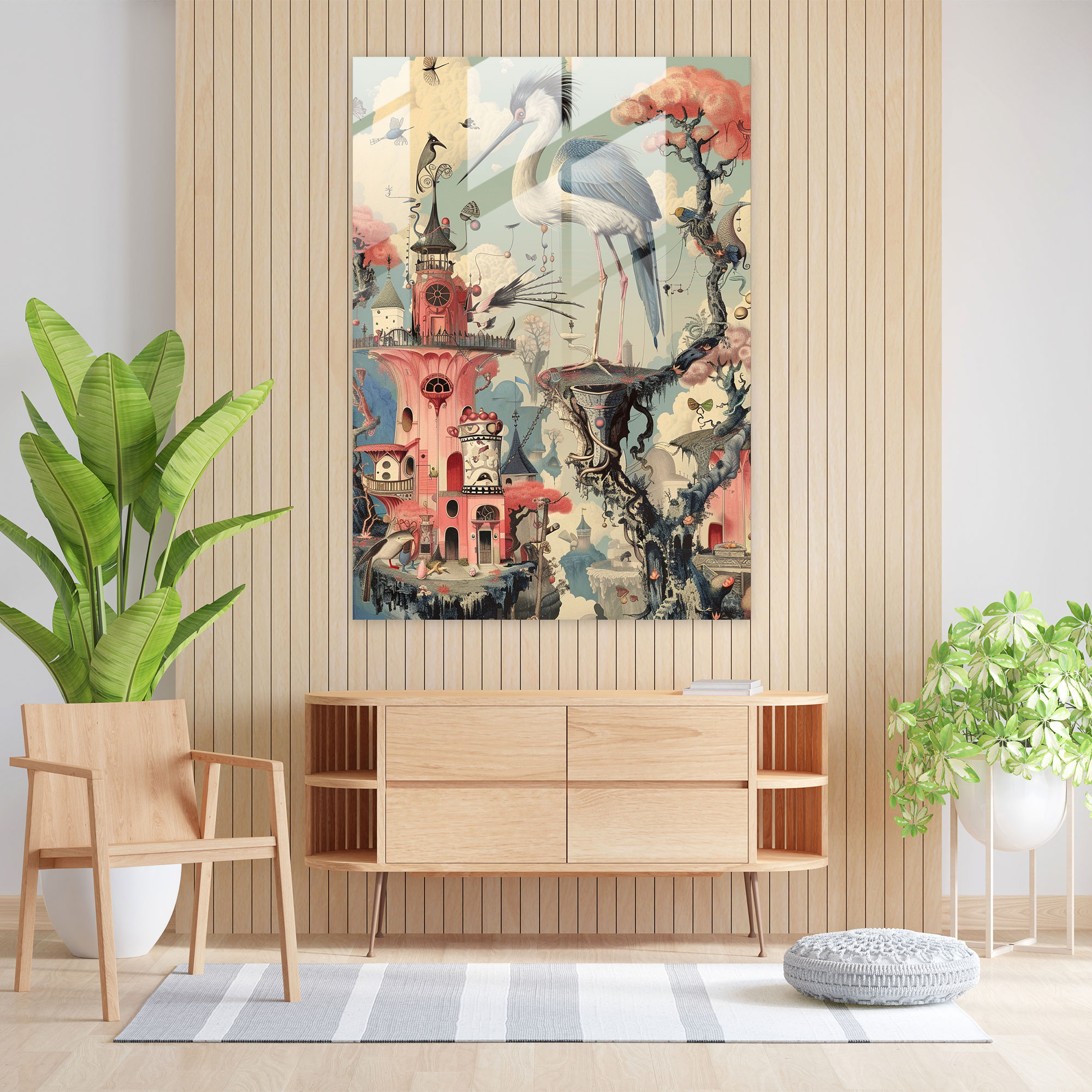 Whimsical Dadaism Glass Wall Art - Dadaism, Dadaism Art Style, Wall Decoration, Home Decoration
