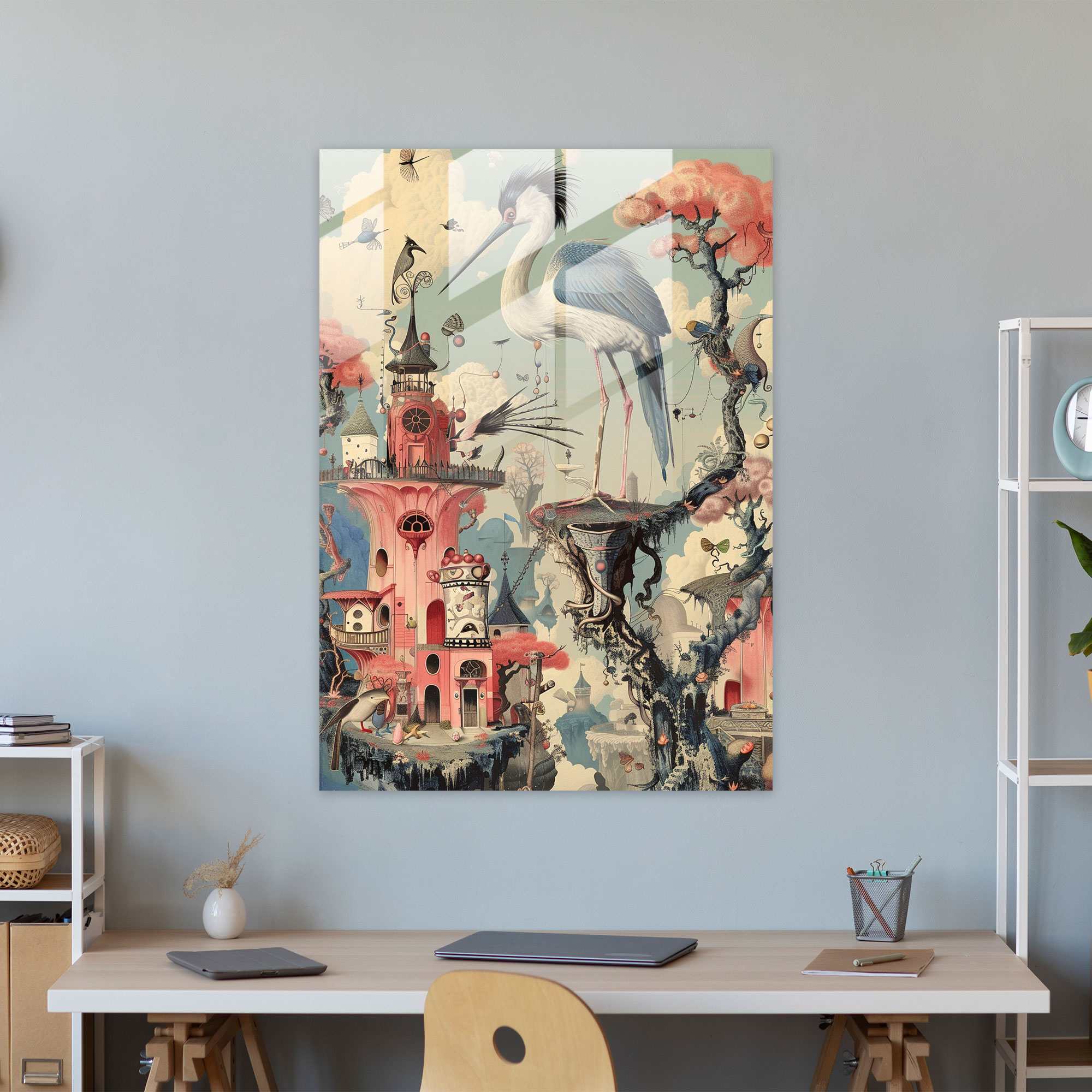Whimsical Dadaism Glass Wall Art - Dadaism, Dadaism Art Style, Wall Decoration, Home Decoration
