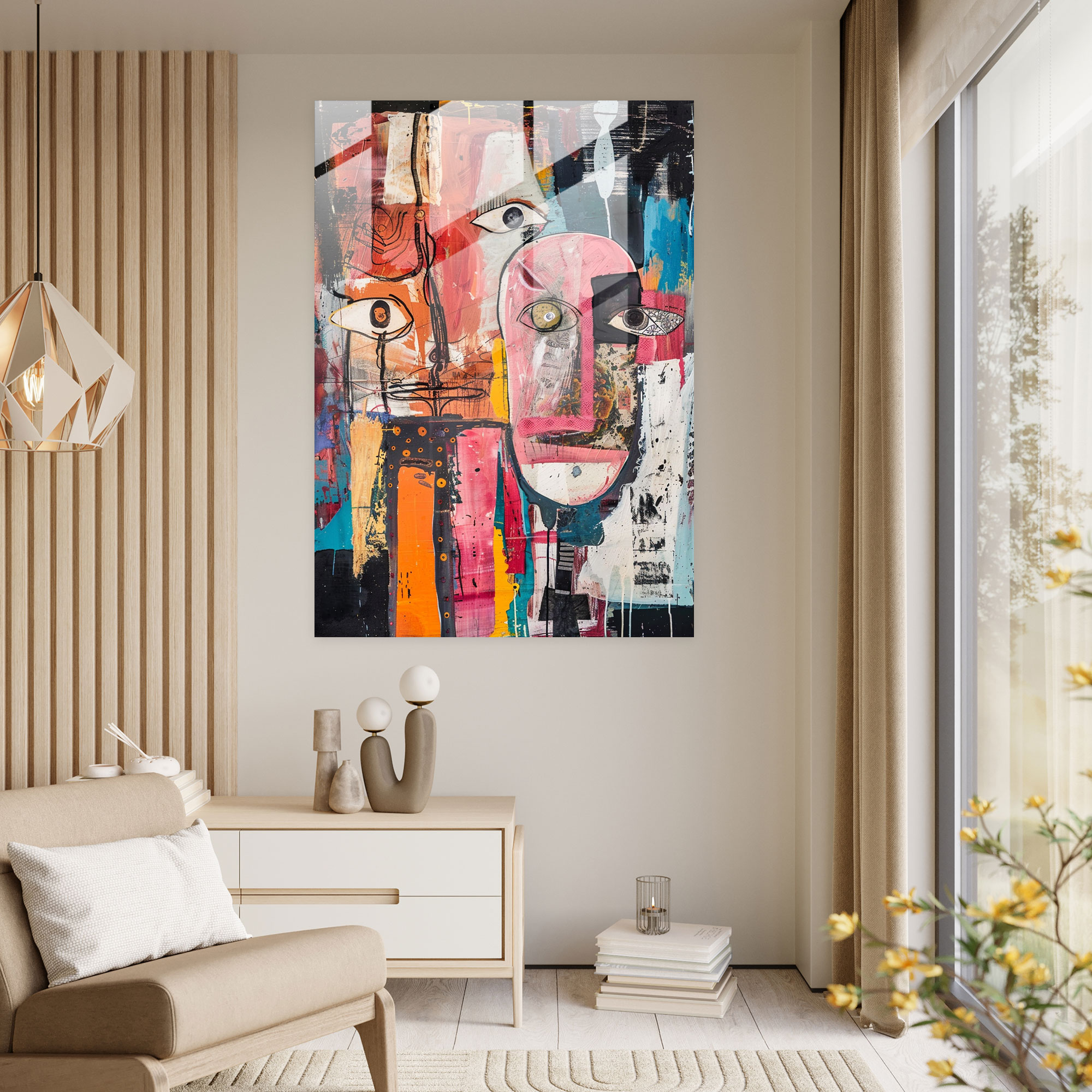 Nonsensical Dadaism Glass Print - Dadaism, Glass Wall Art, Dadaism, Wall Decoration