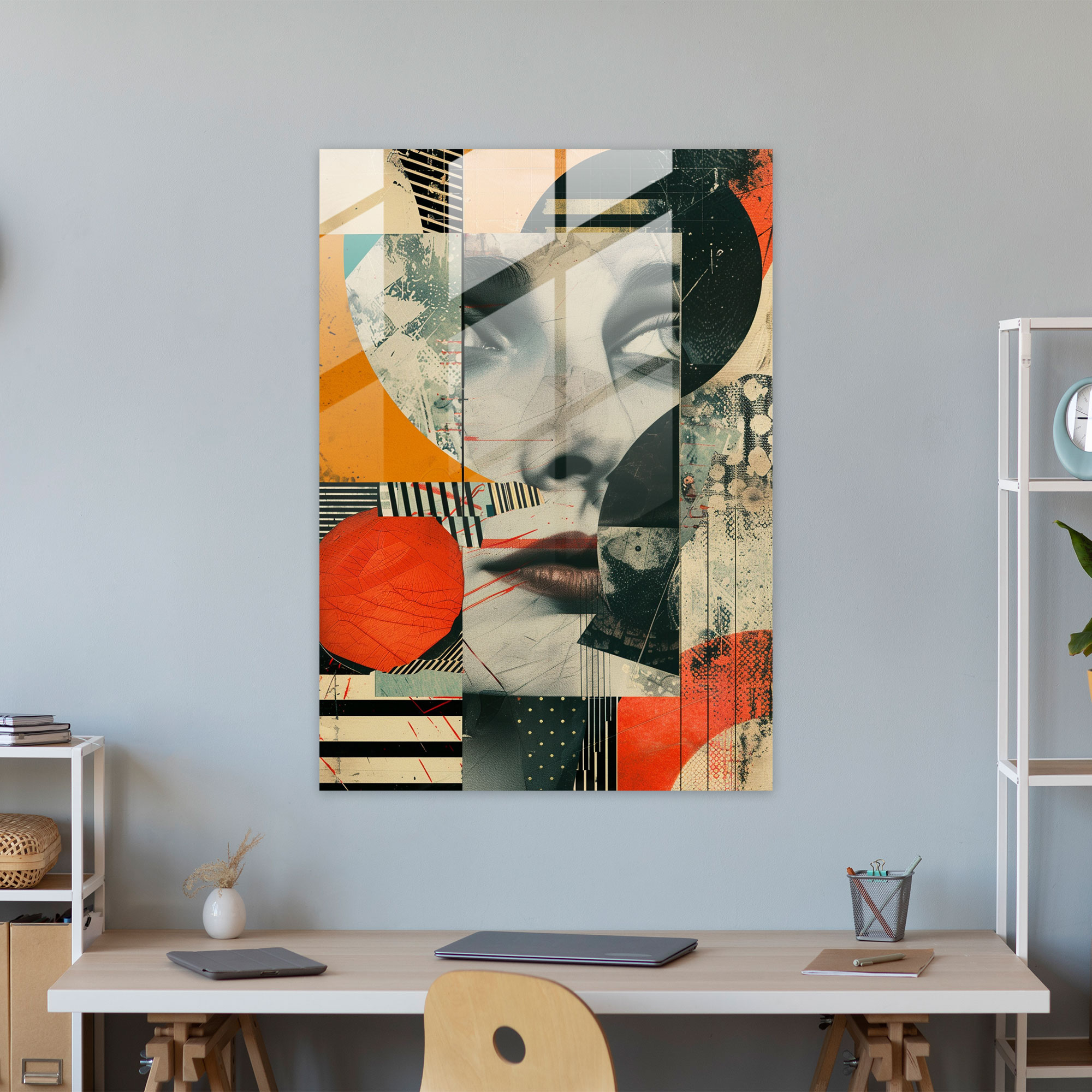 Mismatched Dadaism Glass Art - Dadaism, Wall Decoration, Glass Art, Modern Art