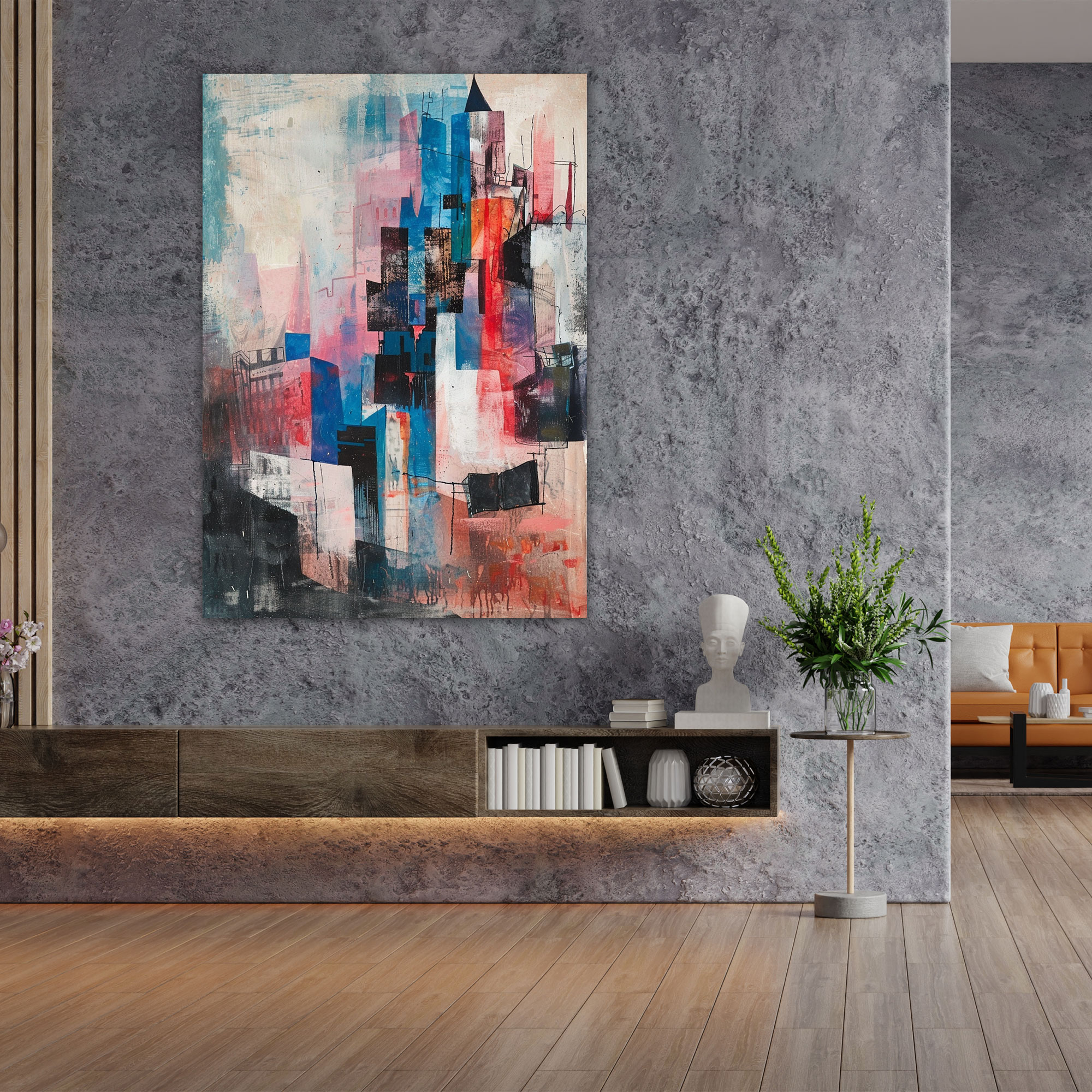 Dadaism Wall Decoration - Abstract Cityscape Canvas Print - Dadaism, Wall Decoration, Canvas Wall Art, Canvas