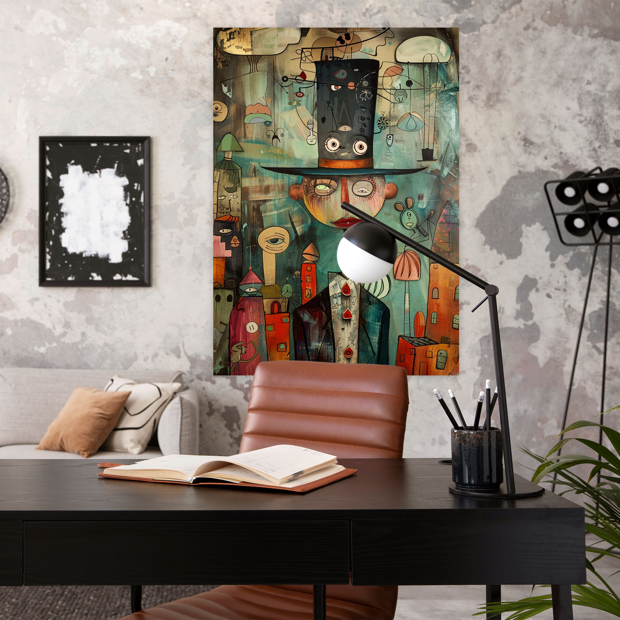 Dadaism Whimsical Characters Wall Decoration - Dadaism, Home Decoration, Canvas, Surreal Settings