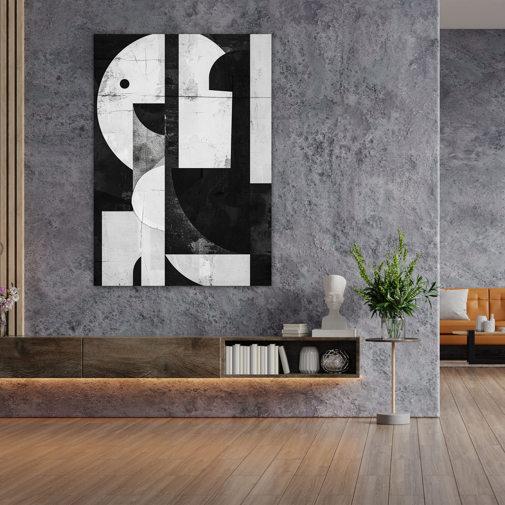 Monochrome Dadaism Canvas Print - Dadaism, Dadaism, Canvas, Home Decoration