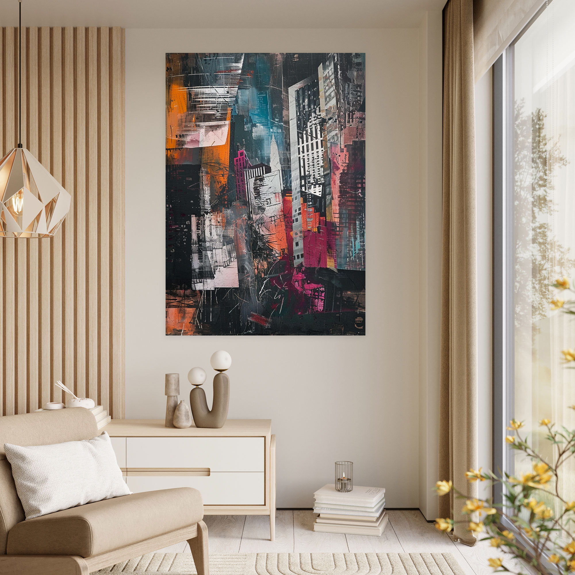 Distorted Cityscape Dadaism Wall Art - Dadaism, Canvas, Wall Art, Home Decoration