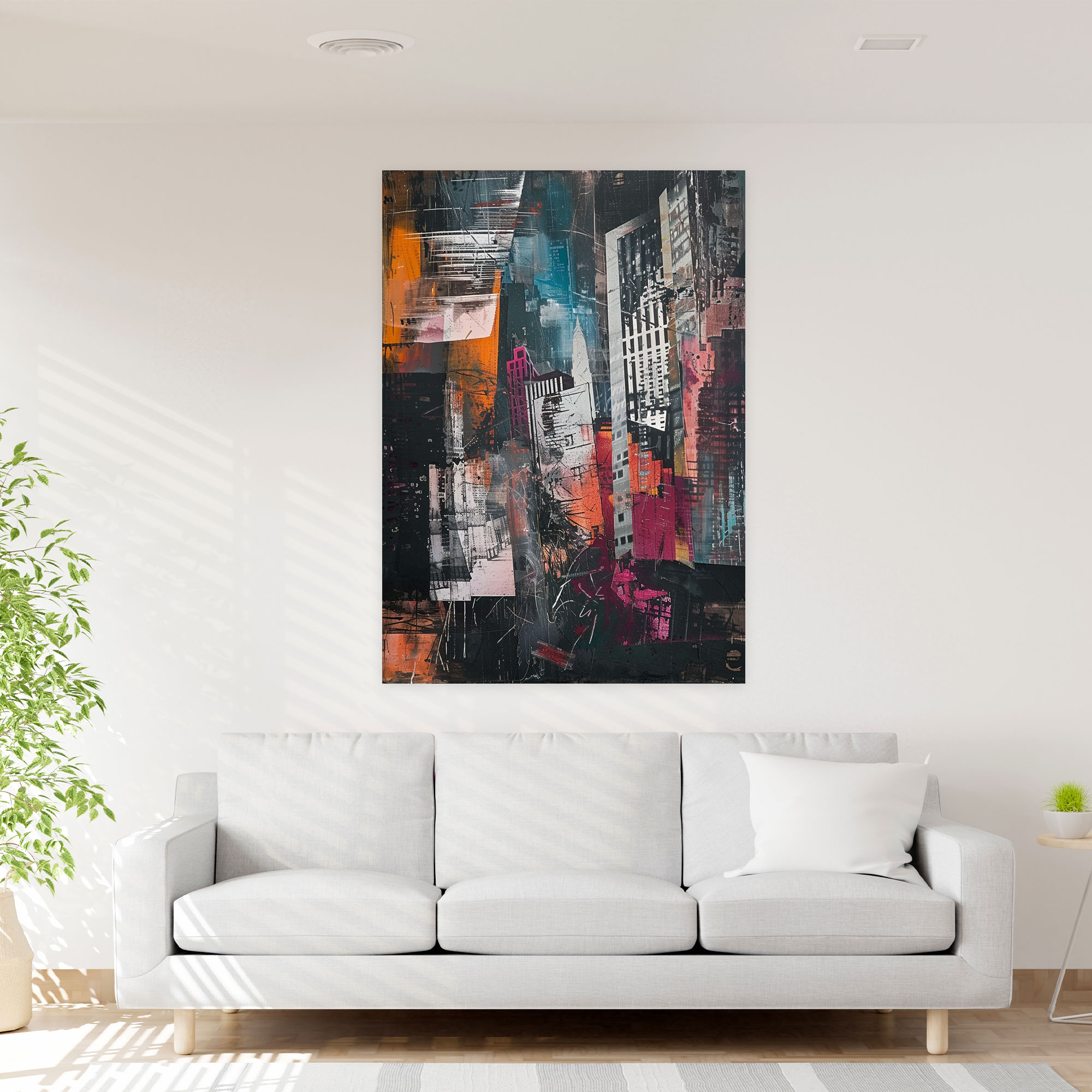 Distorted Cityscape Dadaism Wall Art - Dadaism, Canvas, Wall Art, Home Decoration