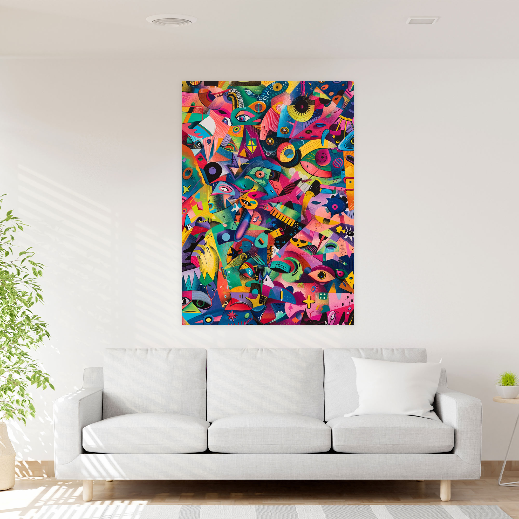 Vibrant Chaos Dadaism Canvas Print - Dadaism, Wall Decoration, Home Decoration, Wall Art