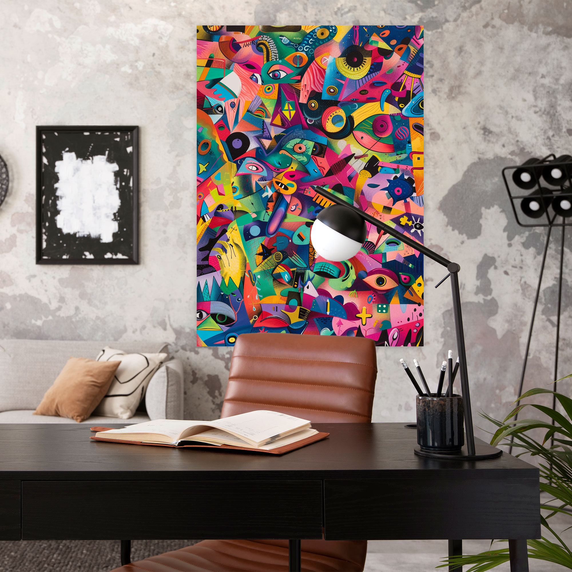 Vibrant Chaos Dadaism Canvas Print - Dadaism, Wall Decoration, Home Decoration, Wall Art