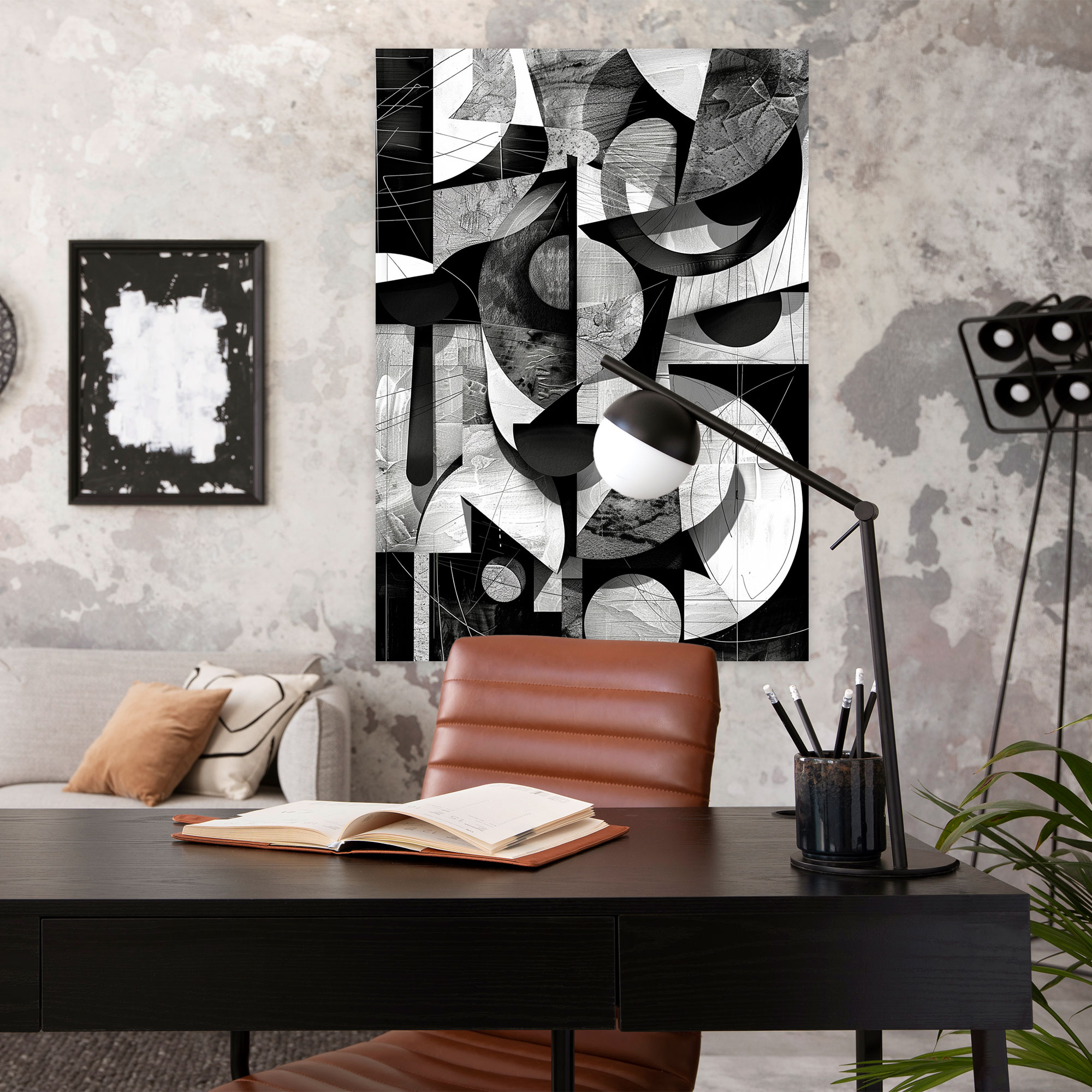 Black And White Dadaism Abstract Wall Art - Dadaism, Wall Art, Wall Decoration, Canvas
