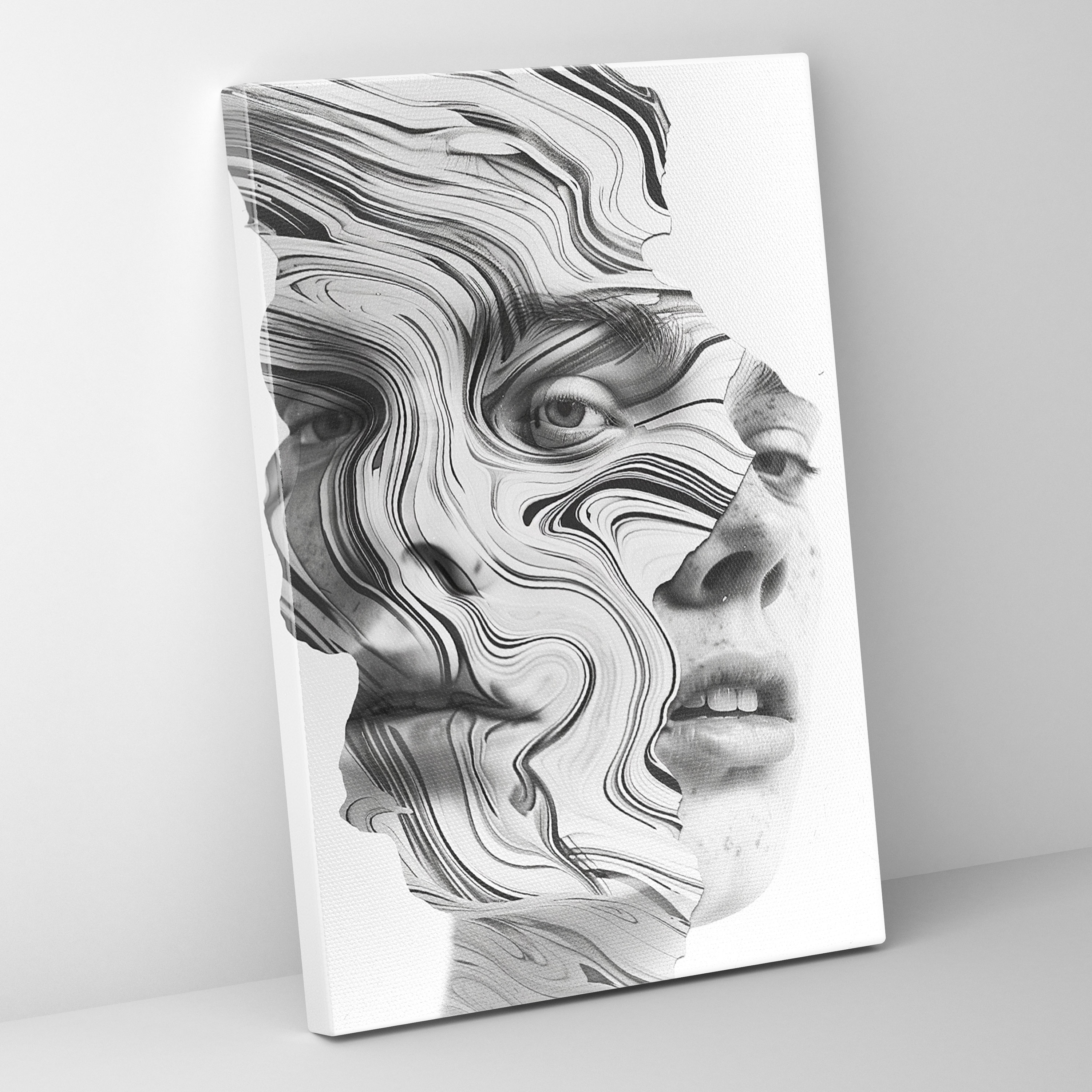 Dadaism Monochrome Canvas Print - Dadaism, Canvas Wall Art, Dadaism Art Style, Canvas Print