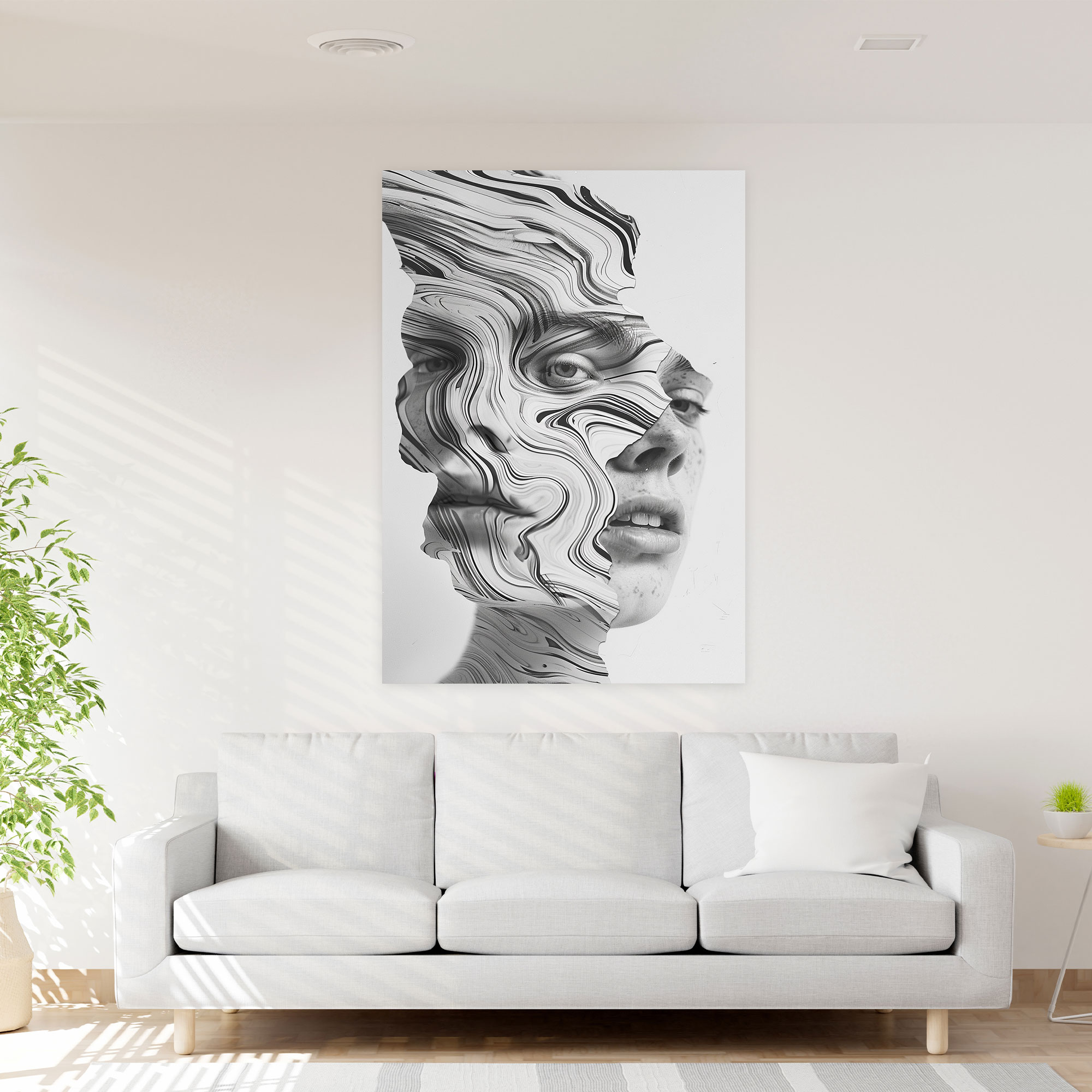 Dadaism Monochrome Canvas Print - Dadaism, Canvas Wall Art, Dadaism Art Style, Canvas Print