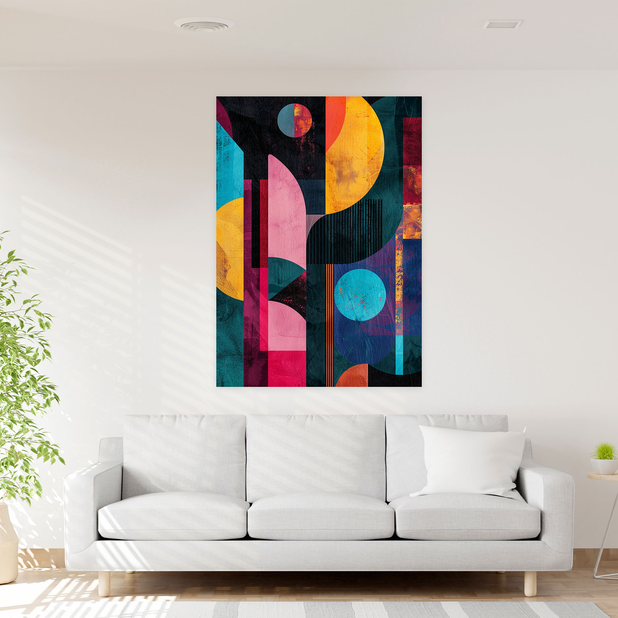 Dadaism Abstract Geometric Shapes Canvas Print - Dadaism, Dadaism, Canvas Wall Art, Wall Art