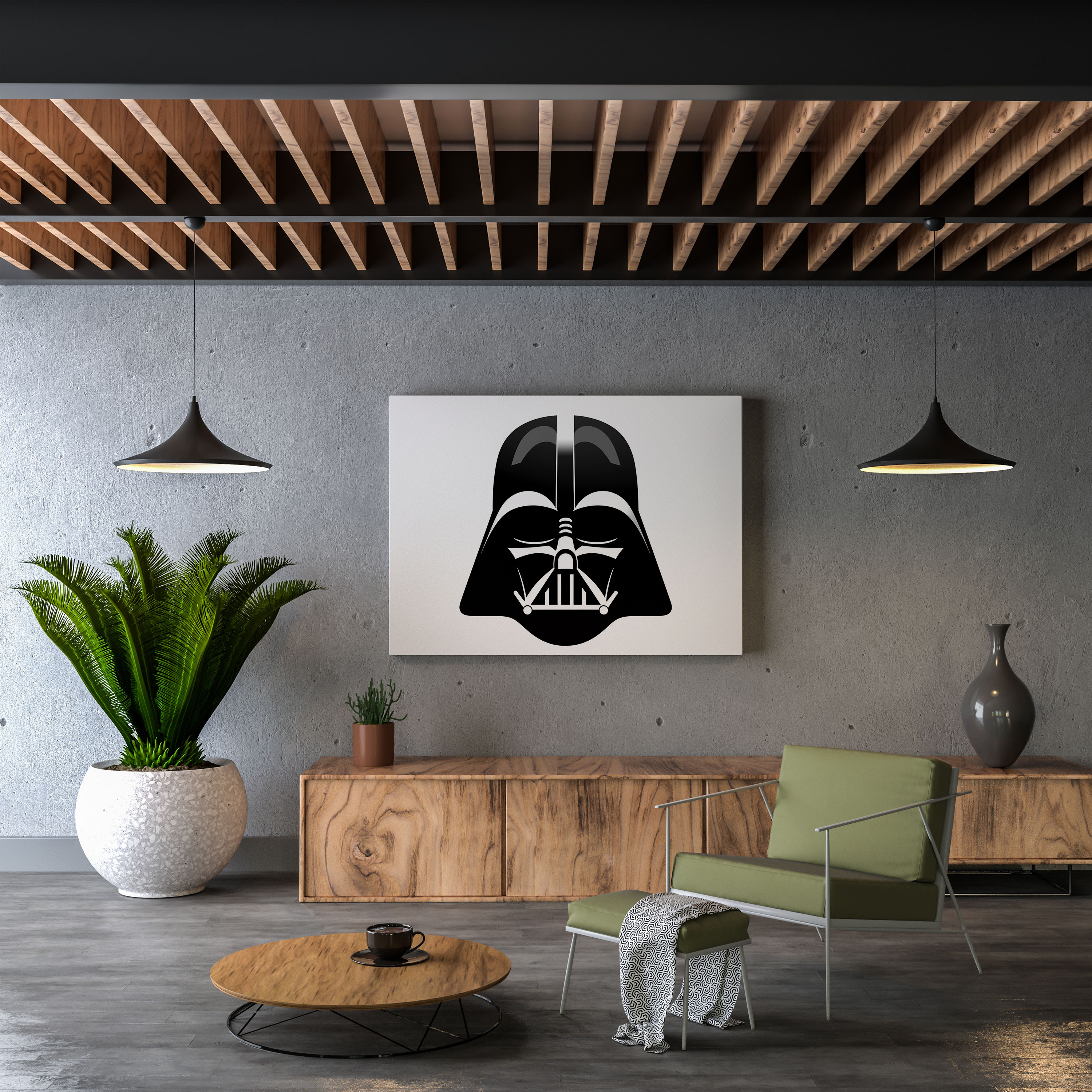 Darth Vader Wall Art - Darth Vader, Canvas Wall Art, Sophistication, Black And White