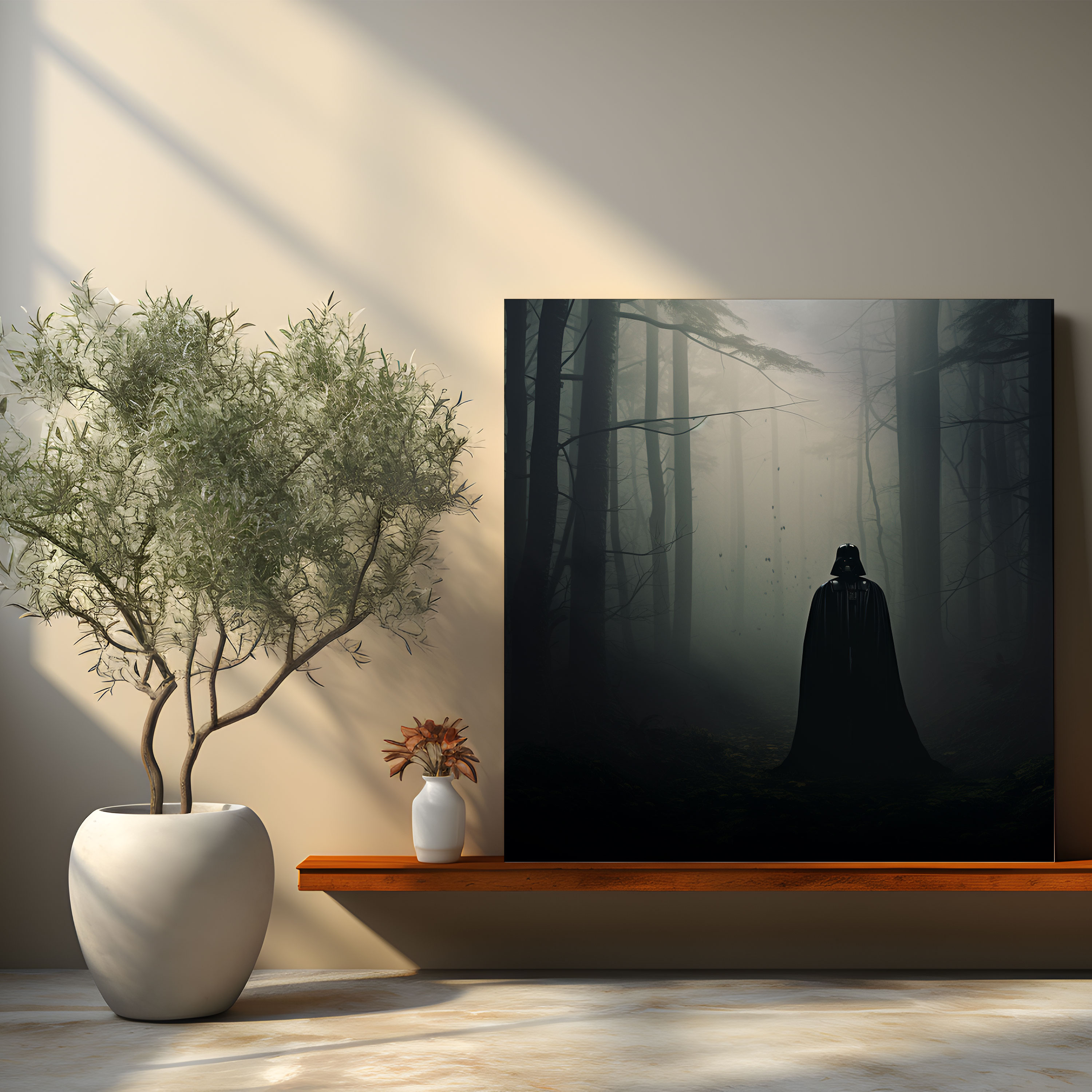 Darth Vader Kanvas Tablo - Kasvetli Orman - Duvar Dekorasyonu