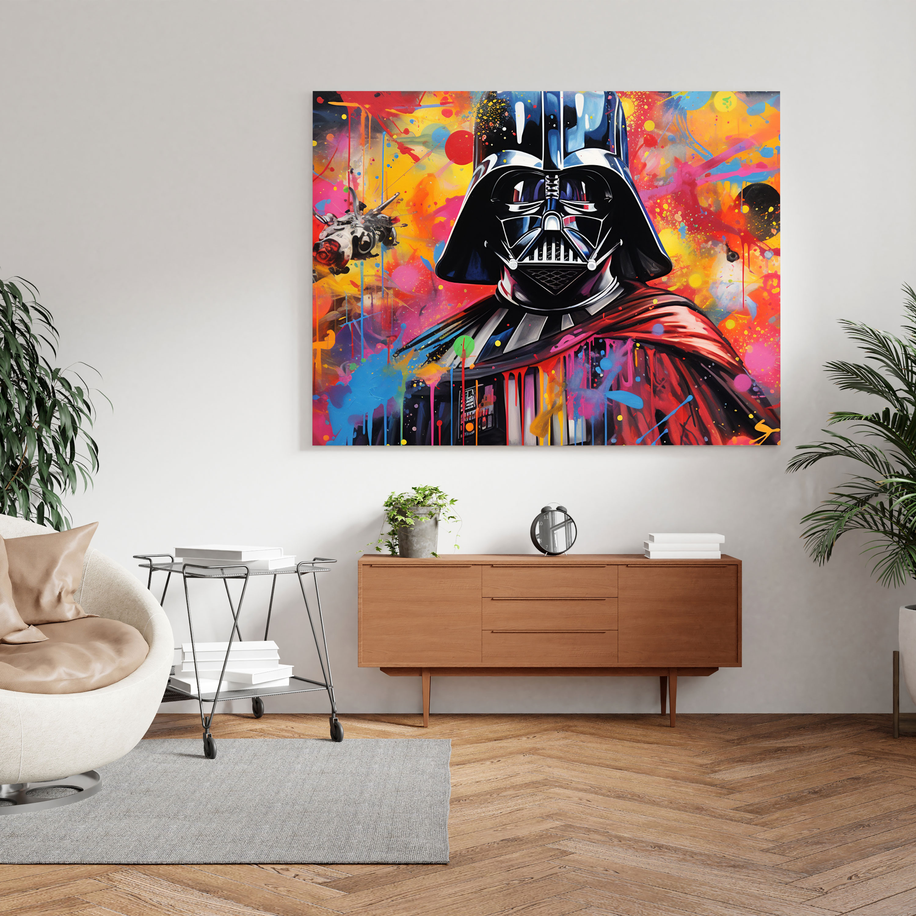 Darth Vader Wall Art - Graffiti Style - Darth Vader, Canvas Wall Art, Contemporary, Graffiti Style