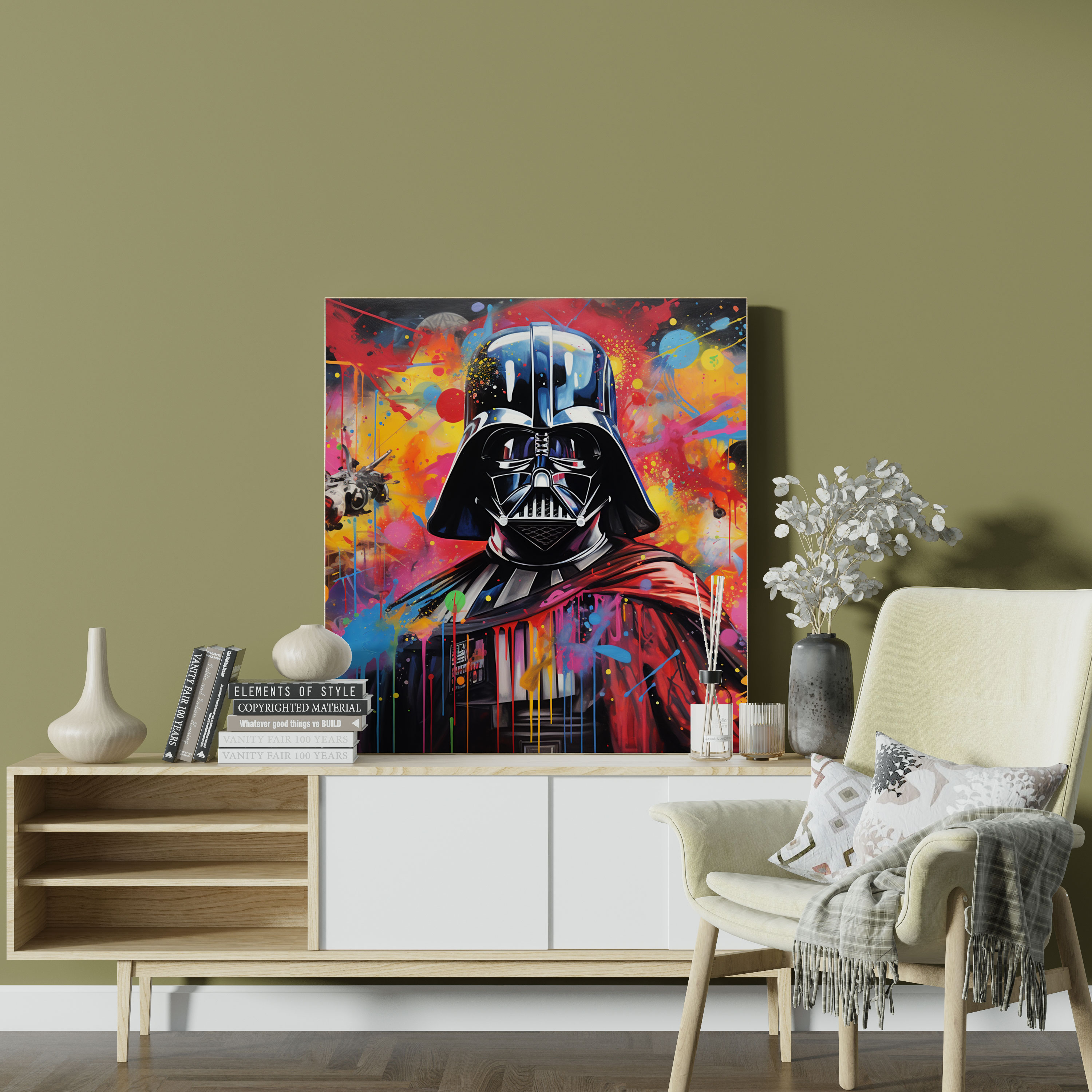 Darth Vader Wall Art - Graffiti Style - Darth Vader, Canvas Wall Art, Contemporary, Graffiti Style
