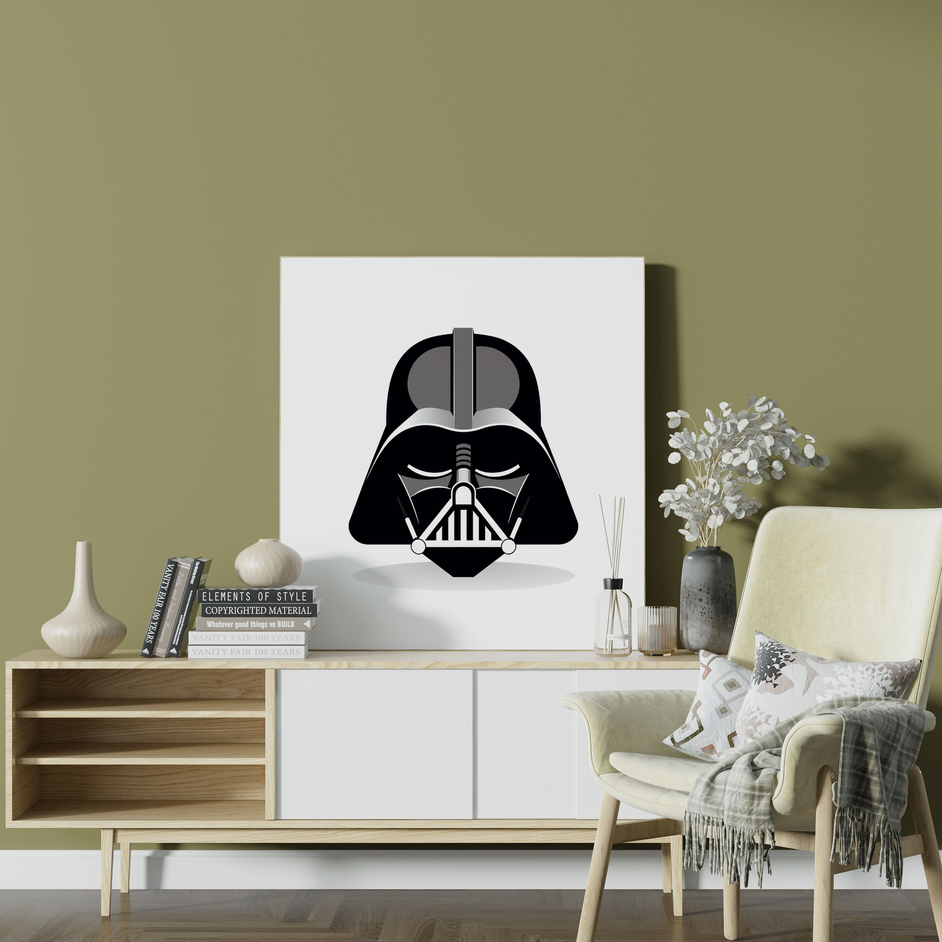 Darth Vader Canvas Print - Minimalist Helmet - Darth Vader, Wall Art, Darth Vader, Home Decoration