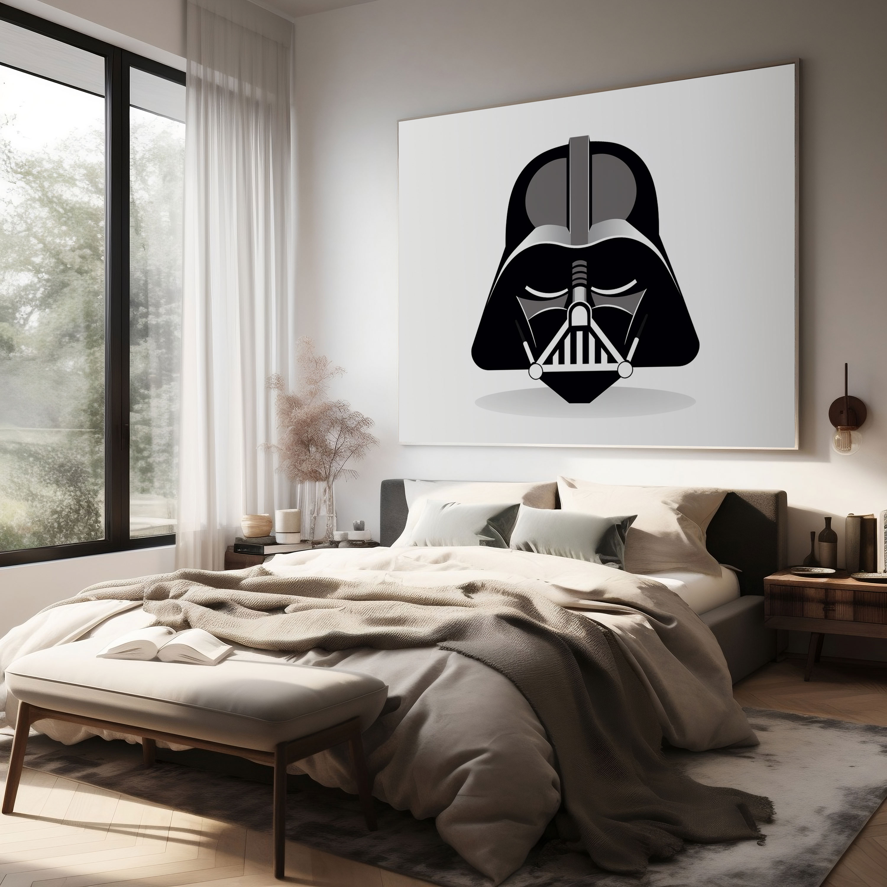 Darth Vader Canvas Print - Minimalist Helmet - Darth Vader, Wall Art, Darth Vader, Home Decoration