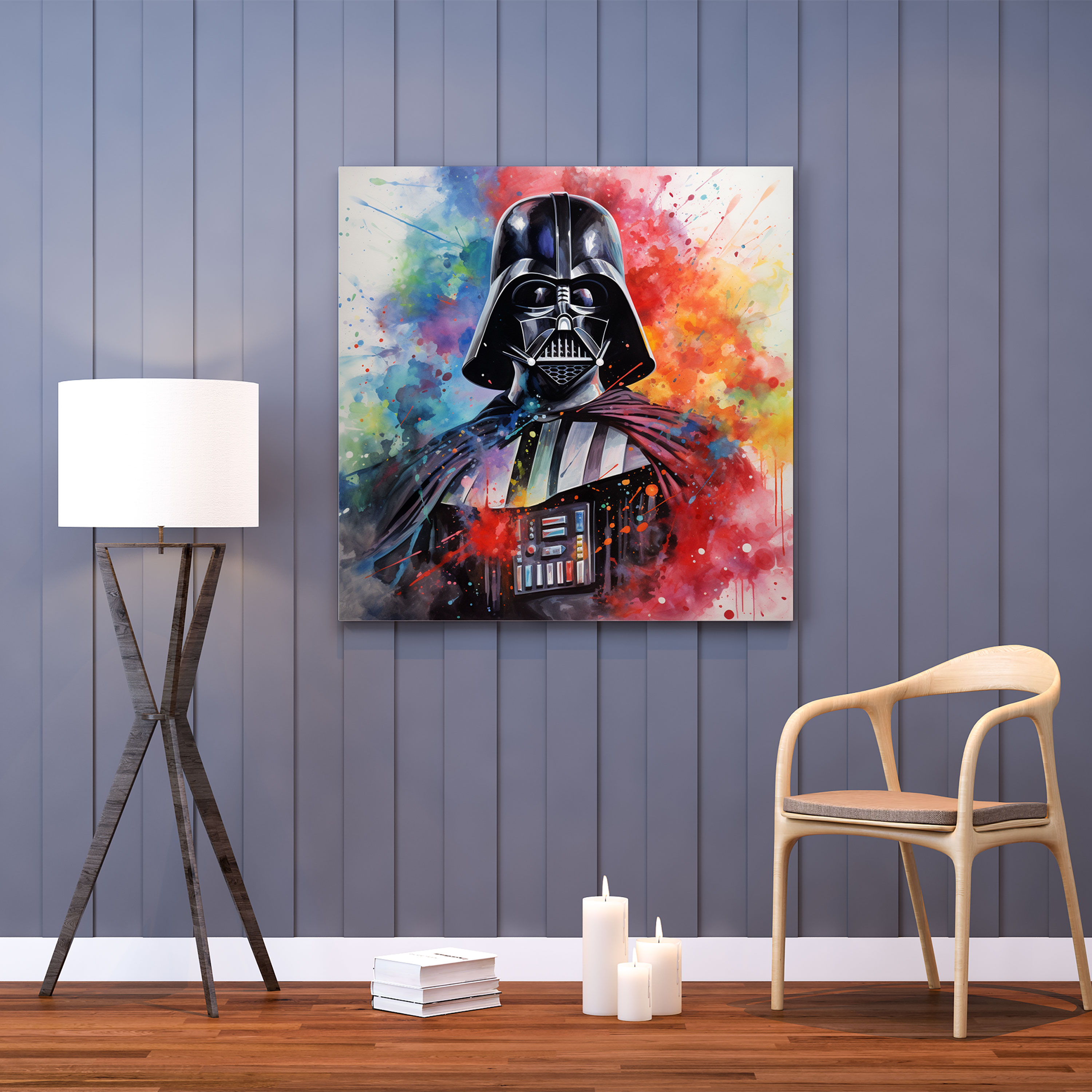 Darth Vader Wall Art - Dreamy Watercolor - Darth Vader, Wall Decoration, Watercolor, Canvas Wall Art