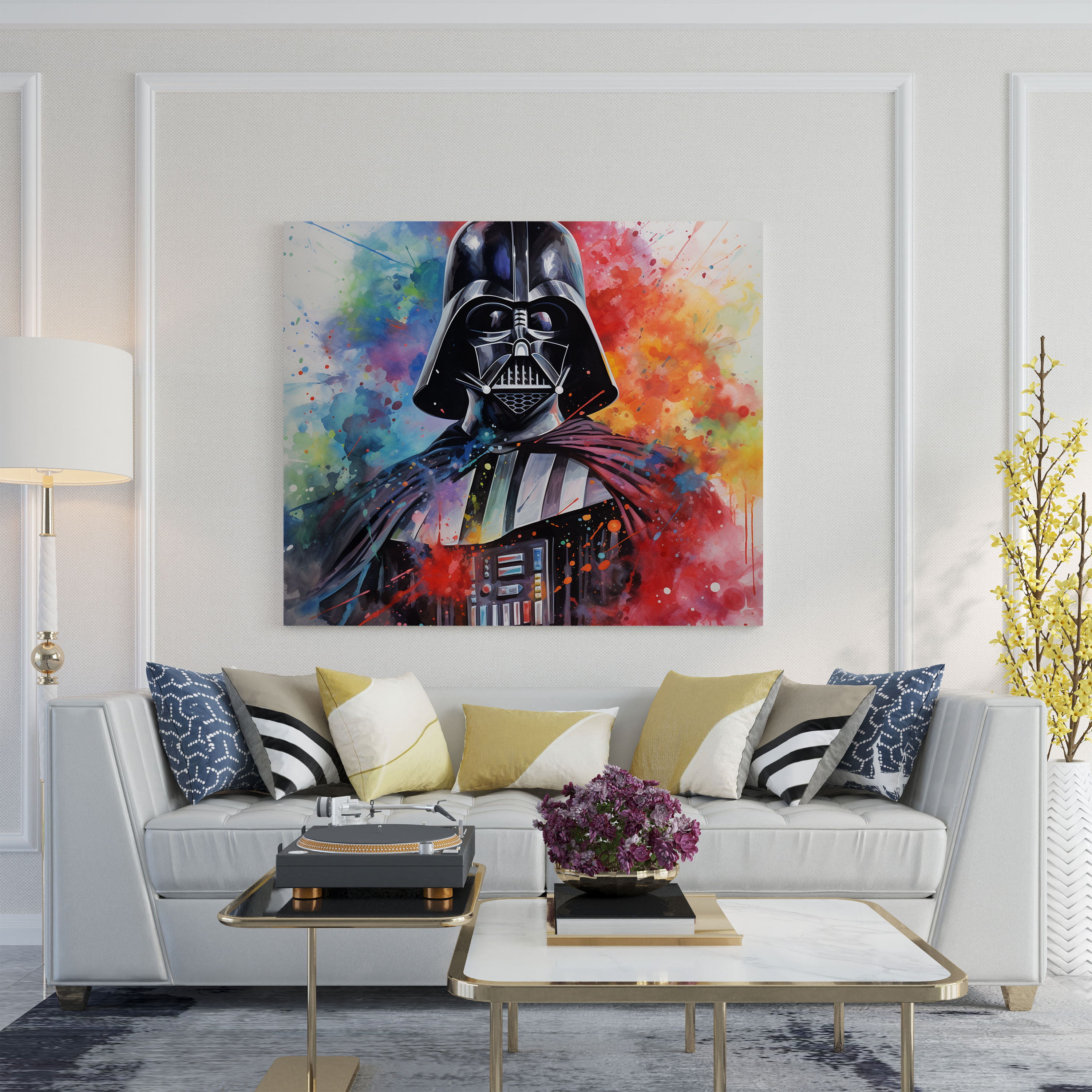 Darth Vader Wall Art - Dreamy Watercolor - Darth Vader, Wall Decoration, Watercolor, Canvas Wall Art