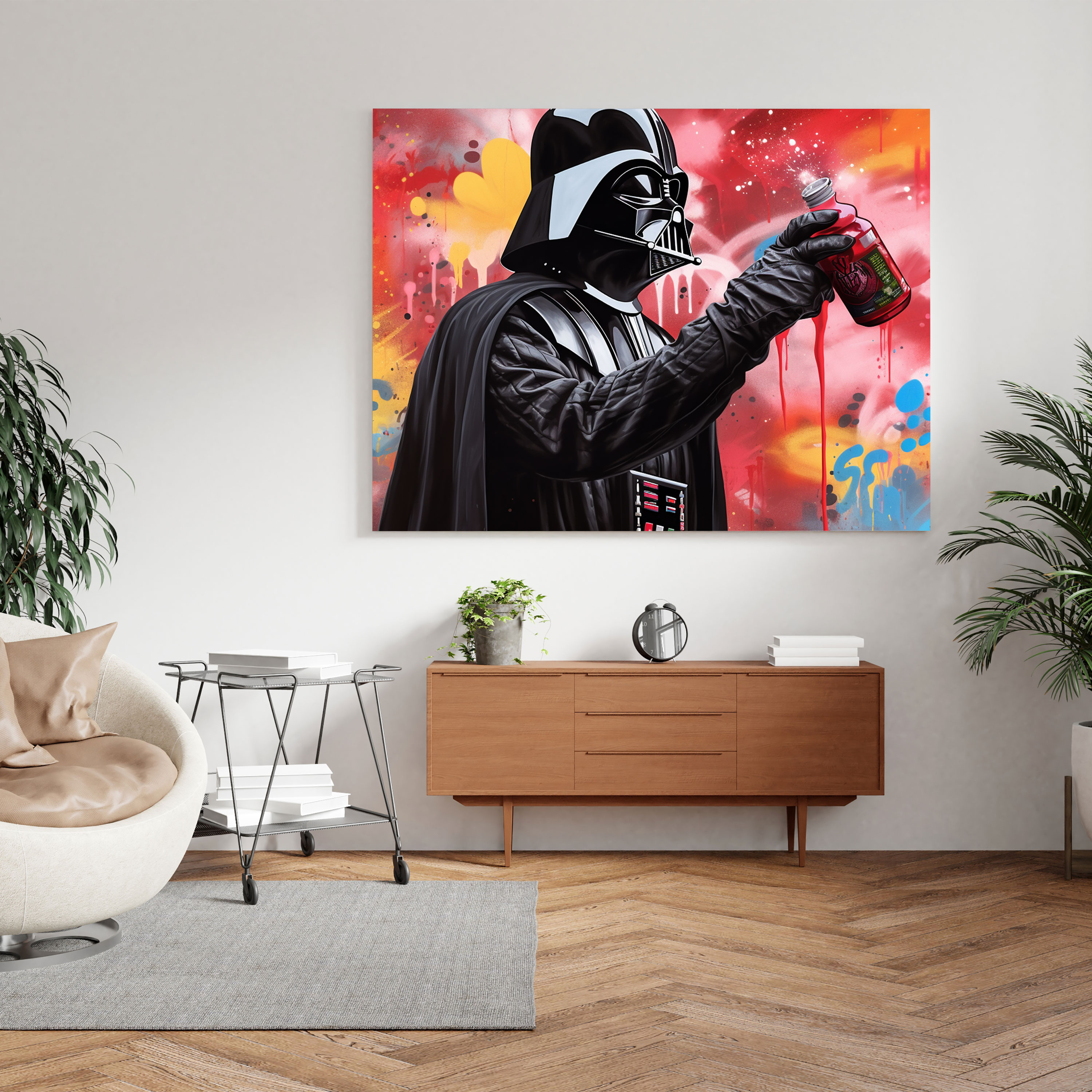 Darth Vader Duvar Sanatı - Büyüleyici Darth Vader Püskürtme Boya Kutusu Asi Usta