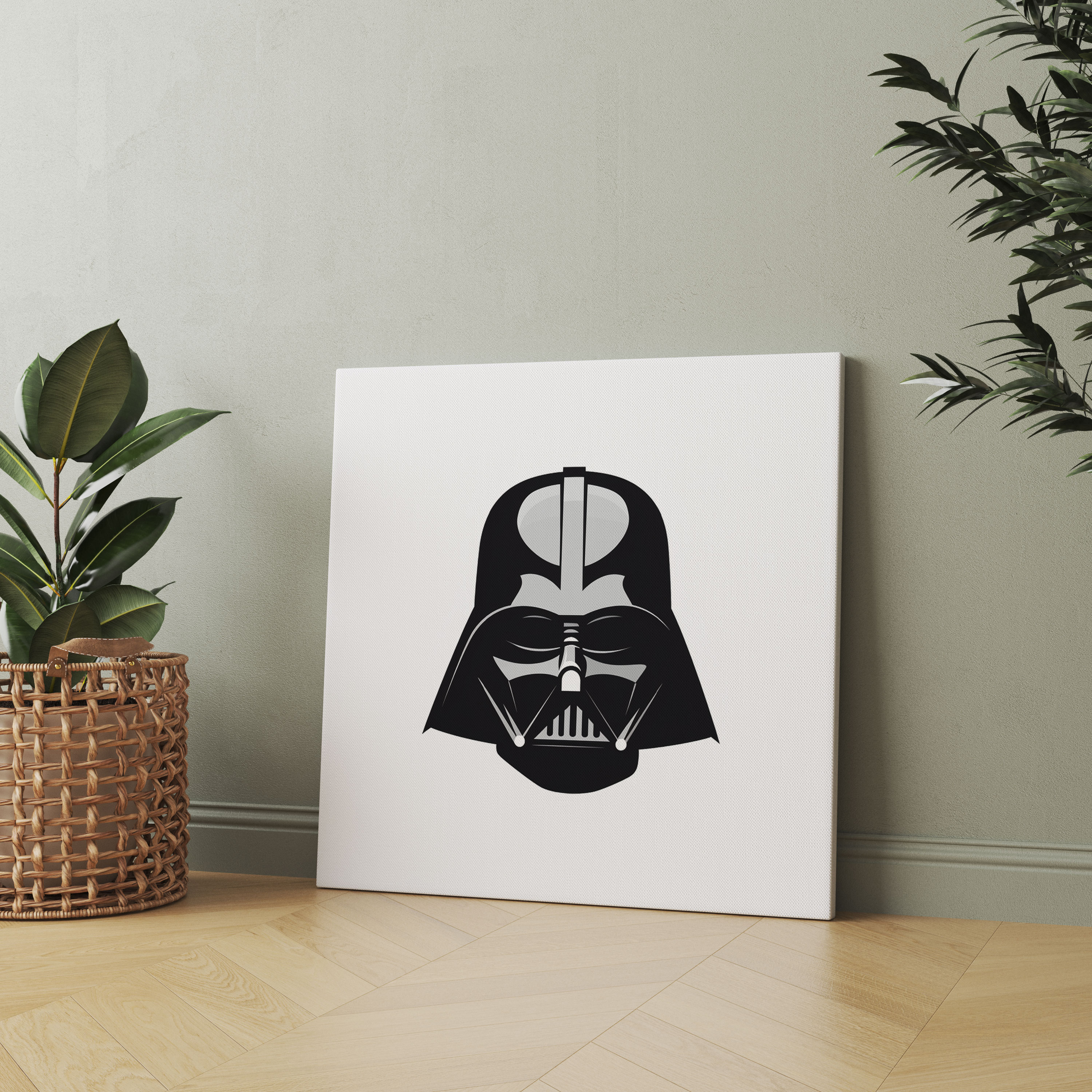 Darth Vader Wall Art - Darth Vader, Canvas Wall Art, Dark Side, Black And White Silhouette