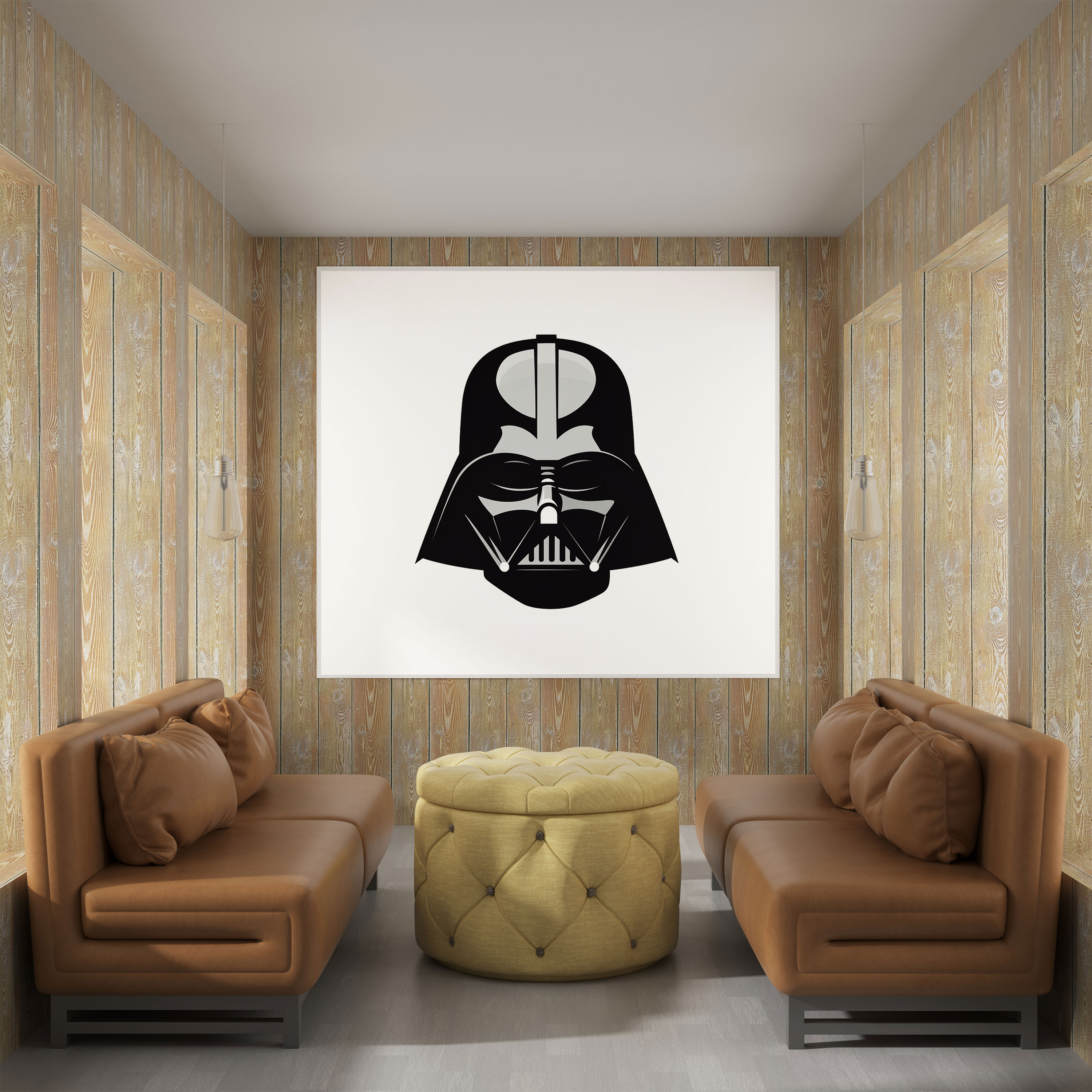 Darth Vader Wall Art - Darth Vader, Canvas Wall Art, Dark Side, Black And White Silhouette