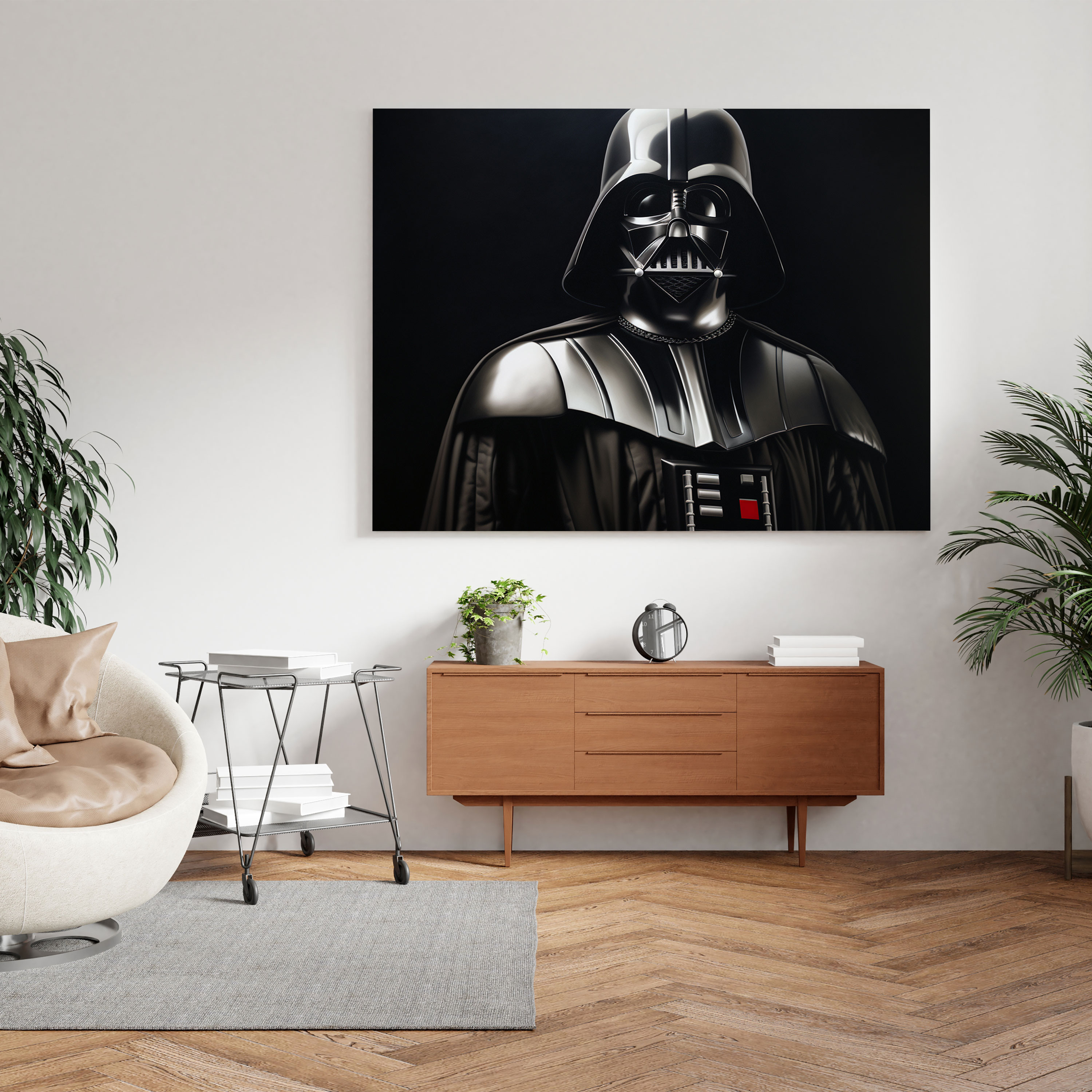 Darth Vader Canvas Print - Darth Vader, Lifelike Representation, Dark Side, Photorealistic Painting