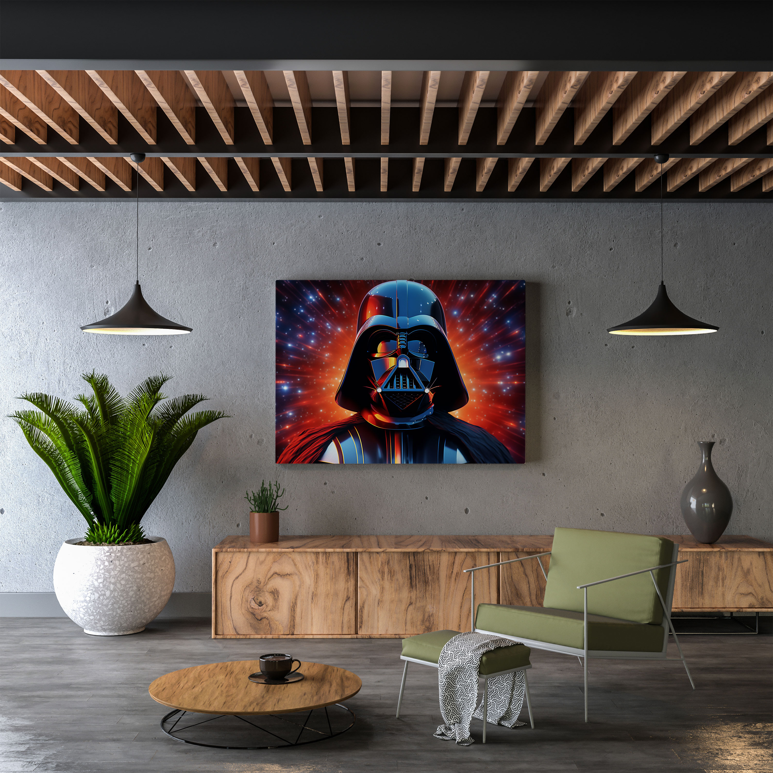Darth Vader Starry Night Canvas Print - Darth Vader, Darth Vader, Canvas Wall Art, Canvas Print