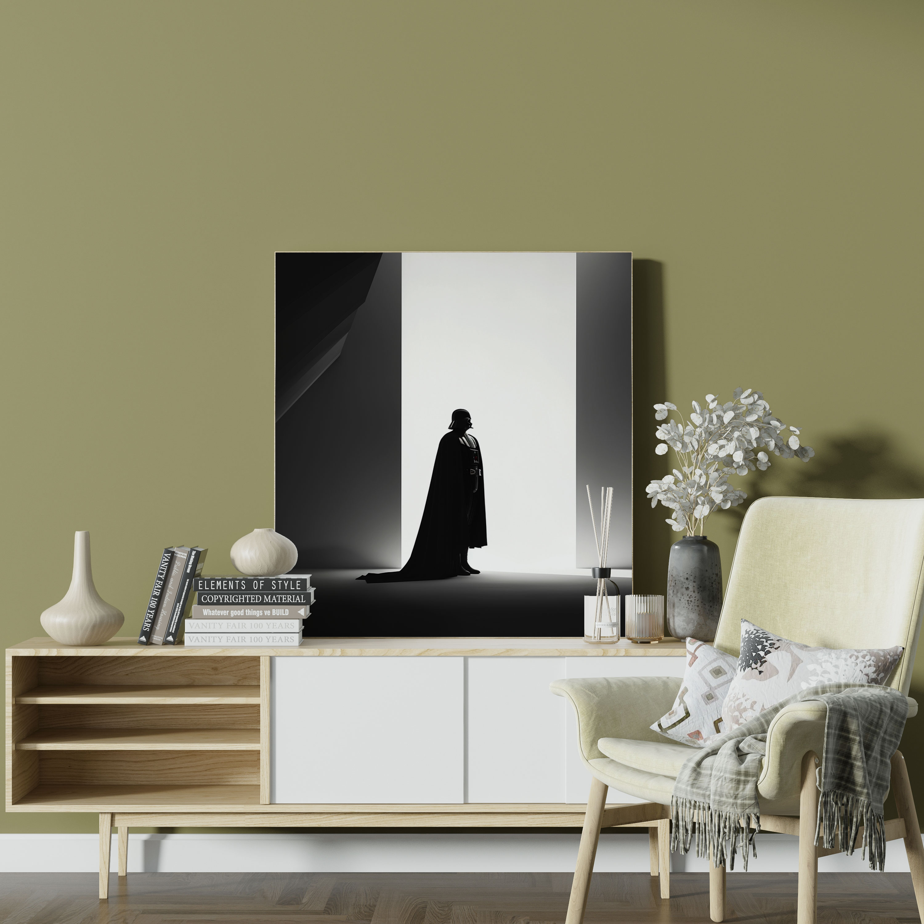 Darth Vader Minimalist Canvas Print - Darth Vader, Home Decoration, Darth Vader, Canvas